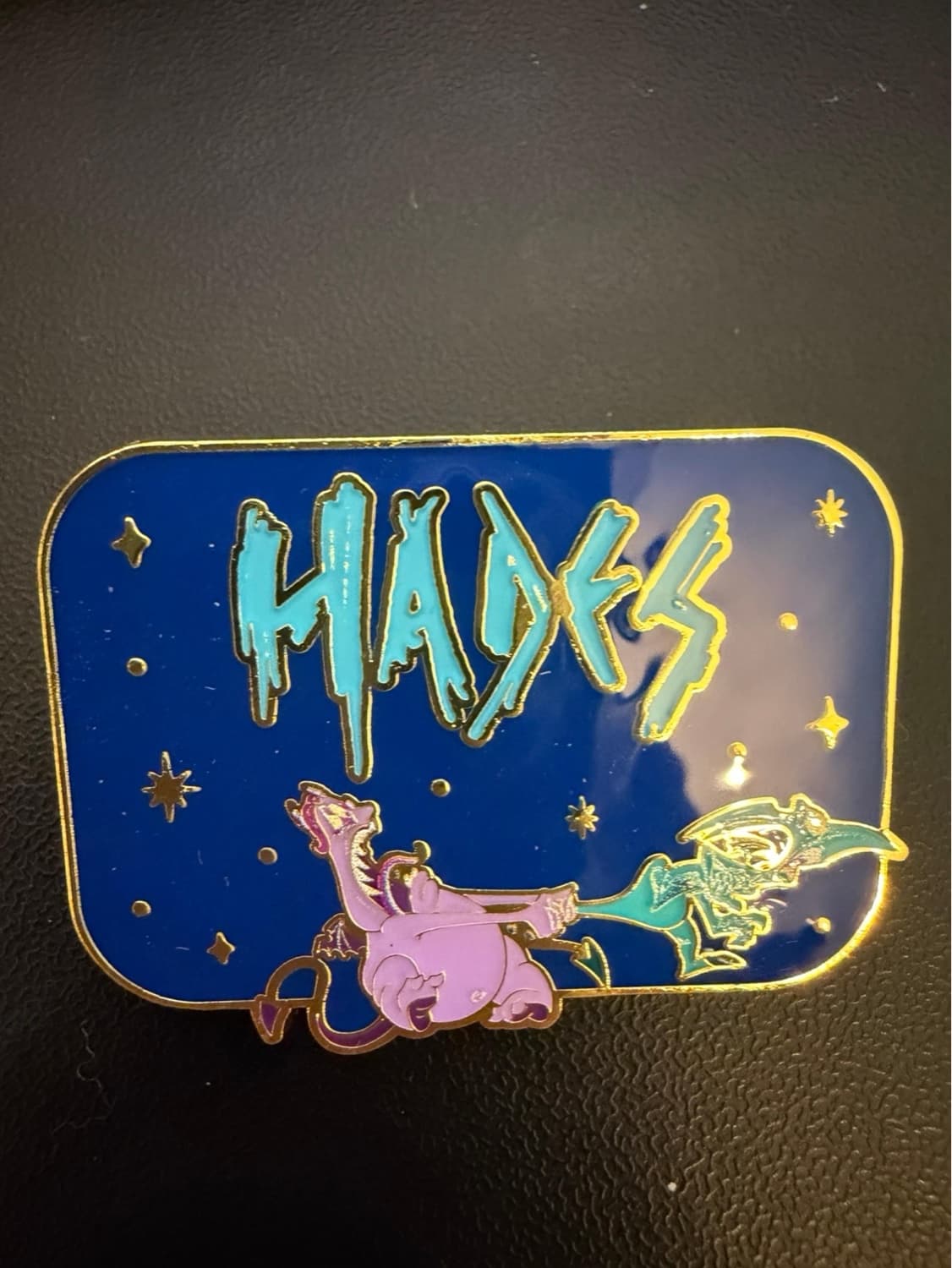 Hades Signature Name Pin front