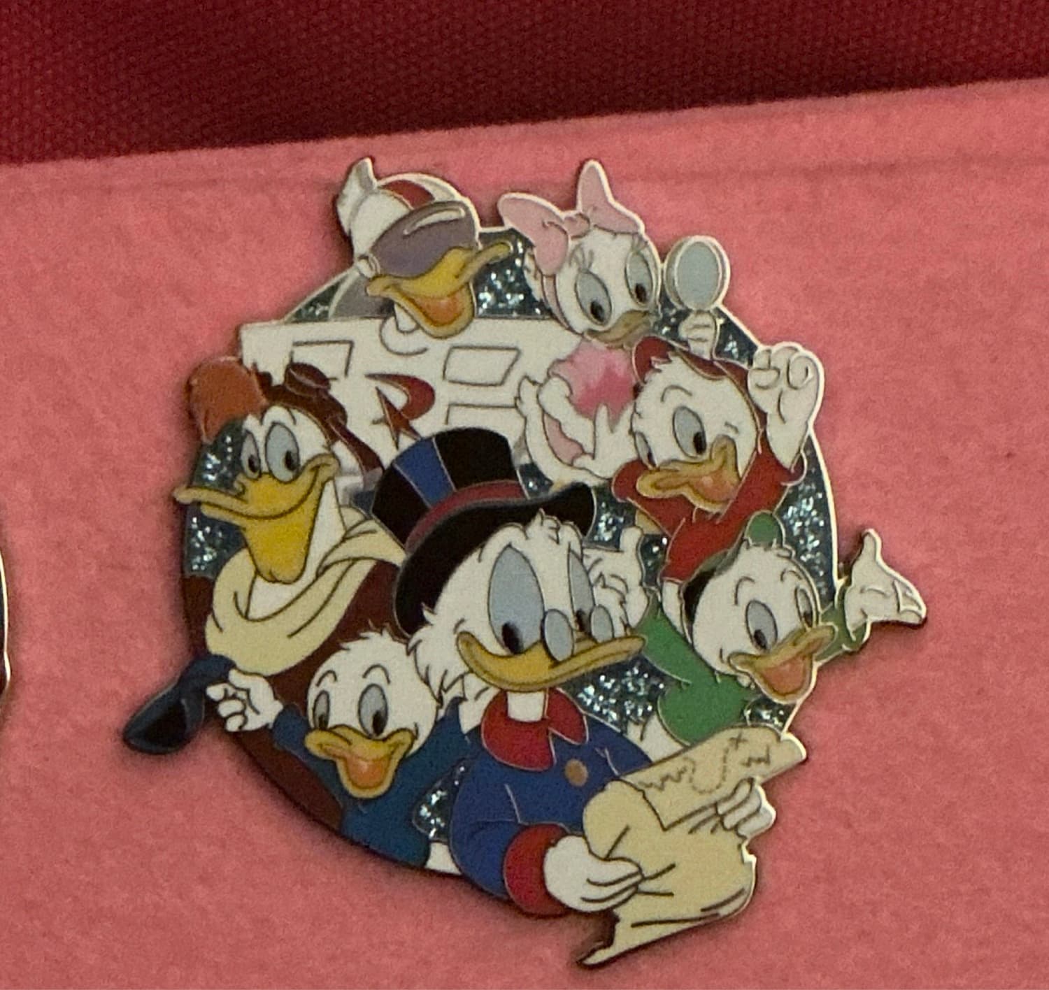 DuckTales Characters Cluster Glitter Pin front