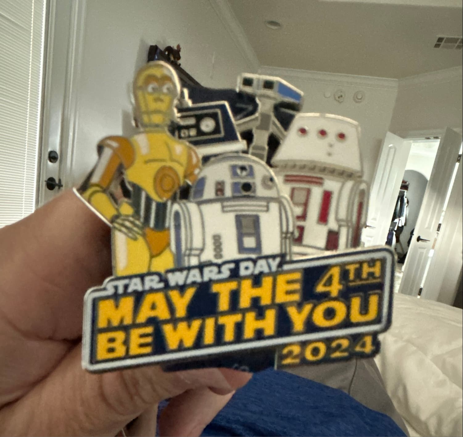 Disney Parks R2-D2 & C-3PO Star Wars Day May the 4th Be With You 2024 Pin front