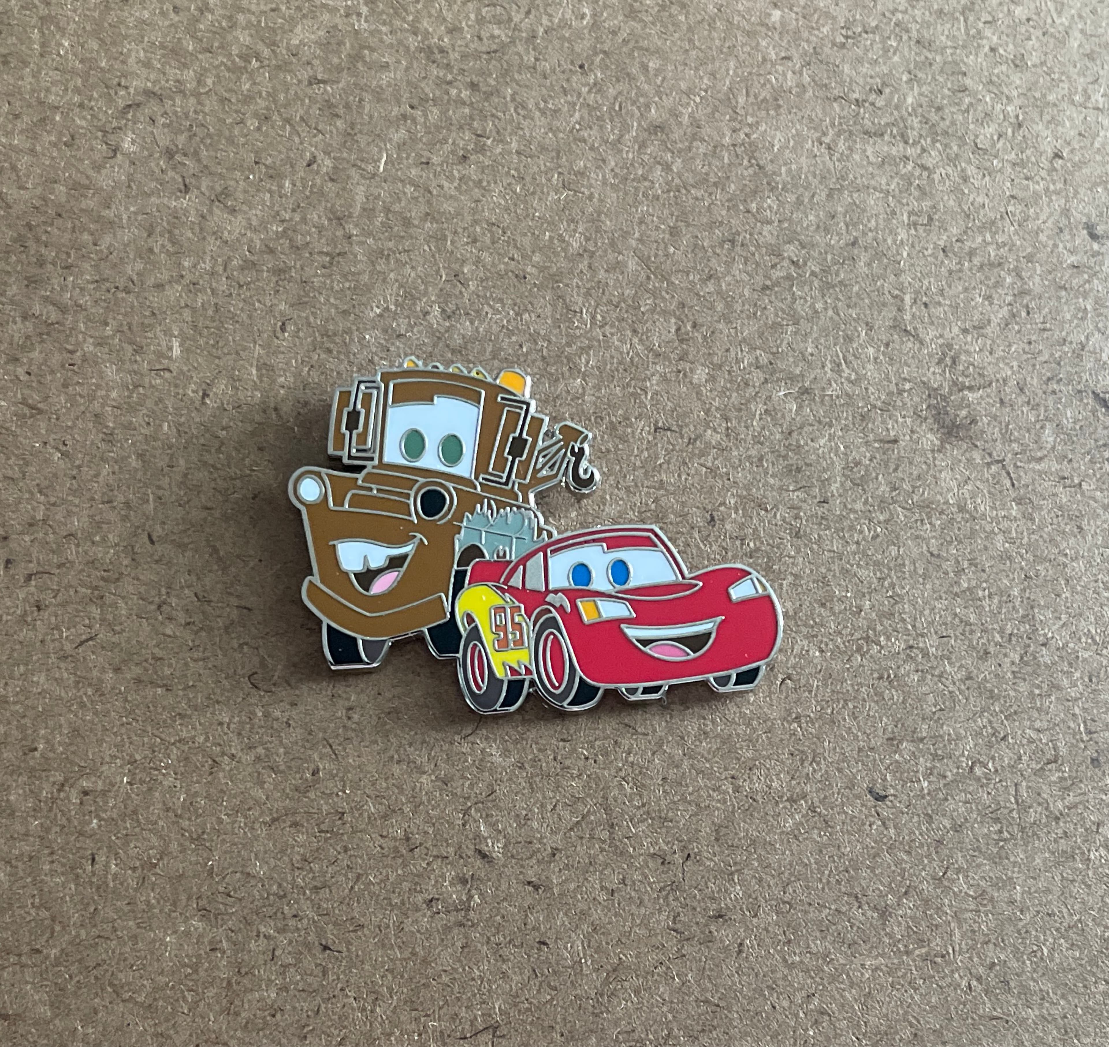 Disney Parks Pixar Cars Lightning McQueen & Tow Mater Open Edition Pin front