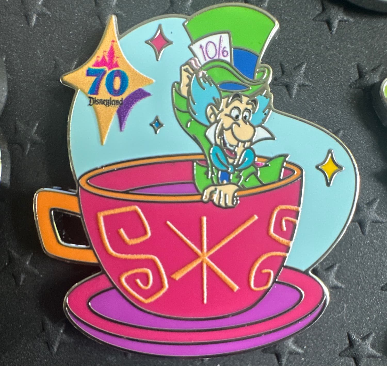Mad Hatter in Teacup - Disneyland 70th Anniversary Mystery Pin front