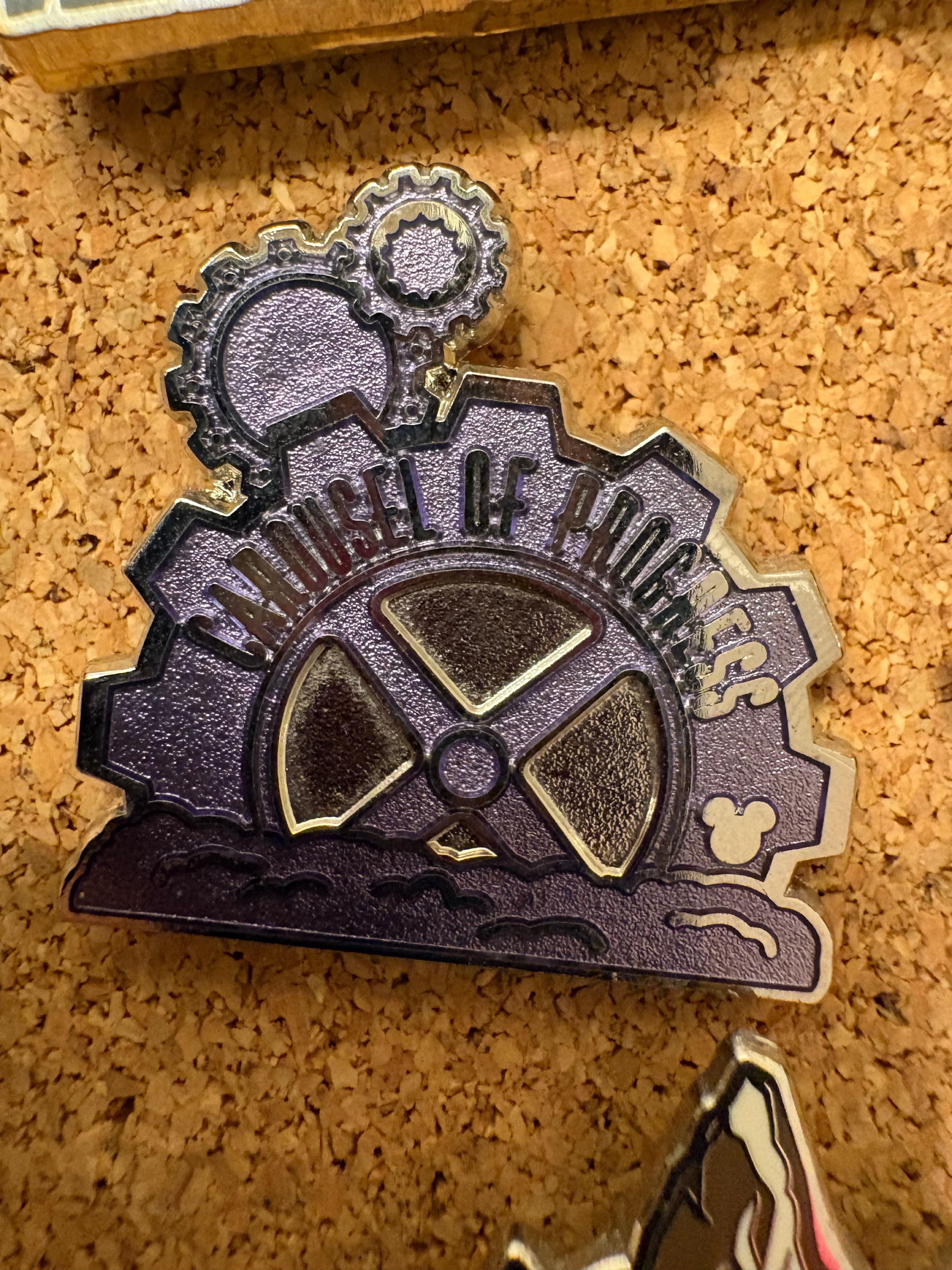 Hidden Mickey Carousel of Progress Attraction Sign Pin front