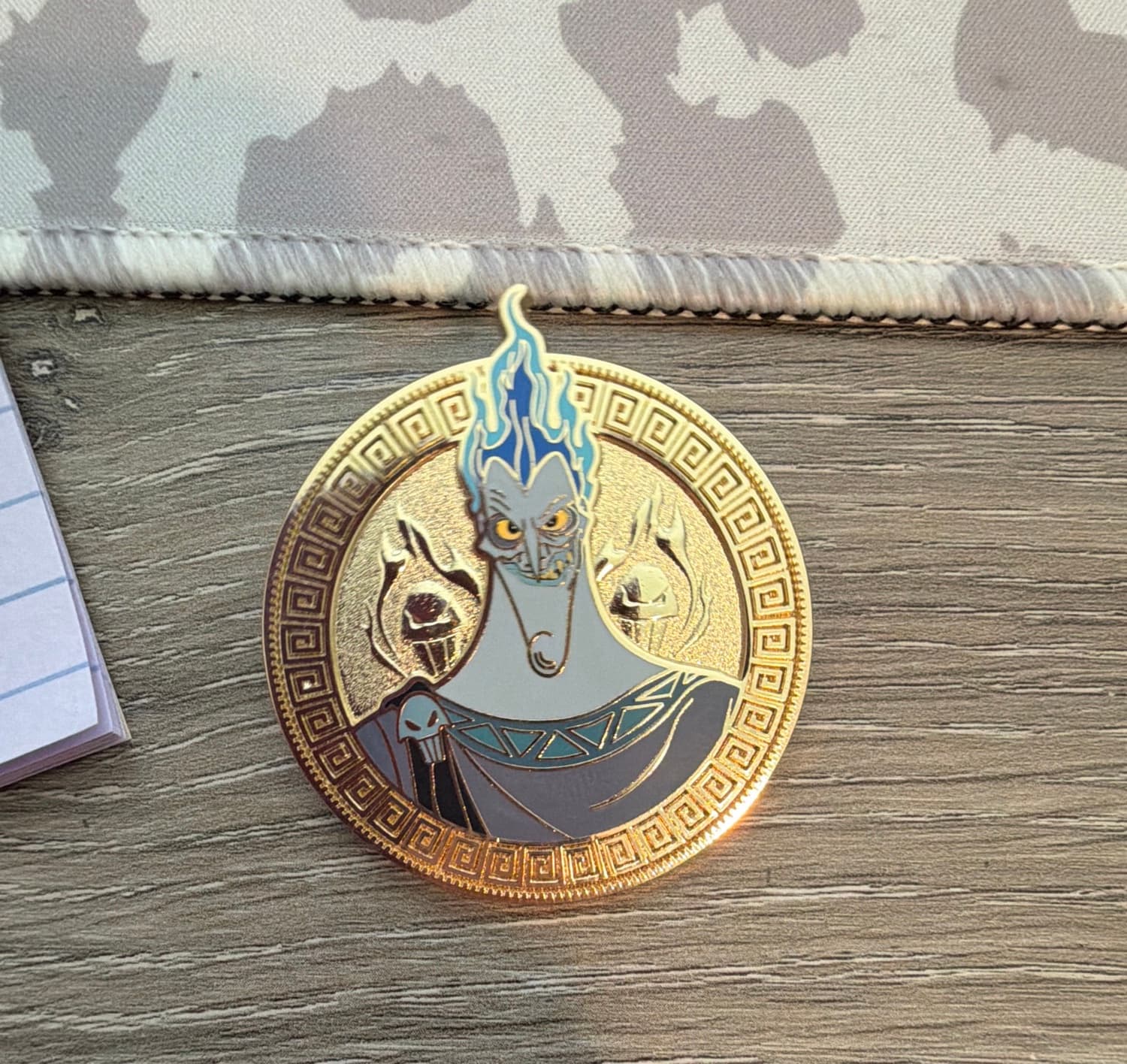 Hades Coin Enamel Trading Pin front