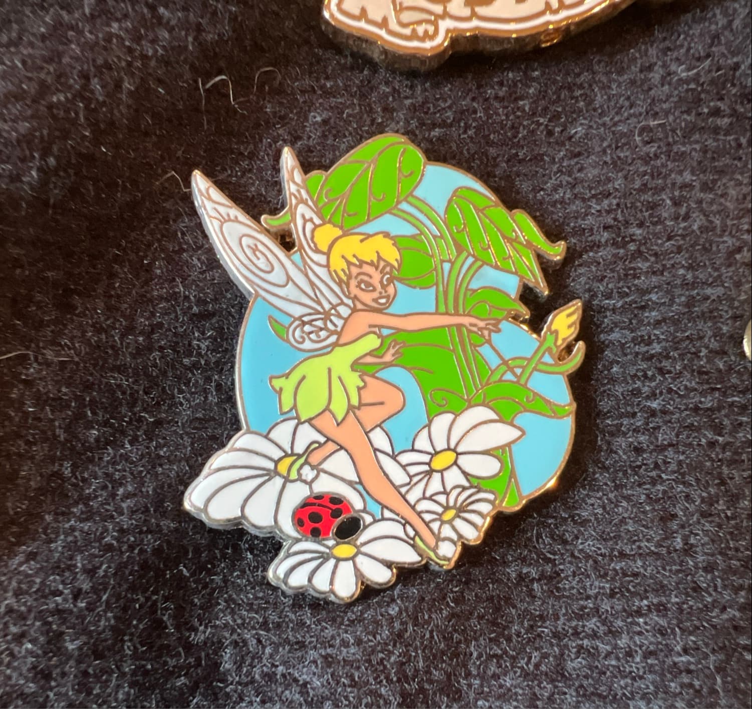 Tinker Bell Walking on White Daisies with Ladybug front