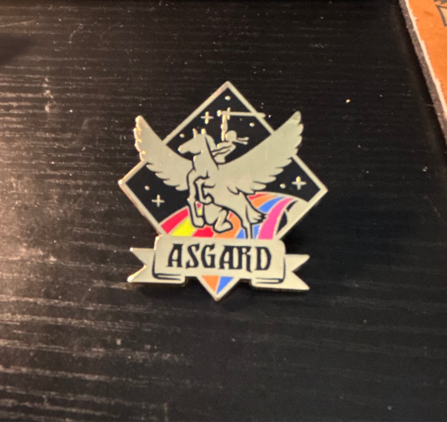 D23 Asgard Valkyrie Fantastic World 50th Anniversary Rainbow Disney Pin front