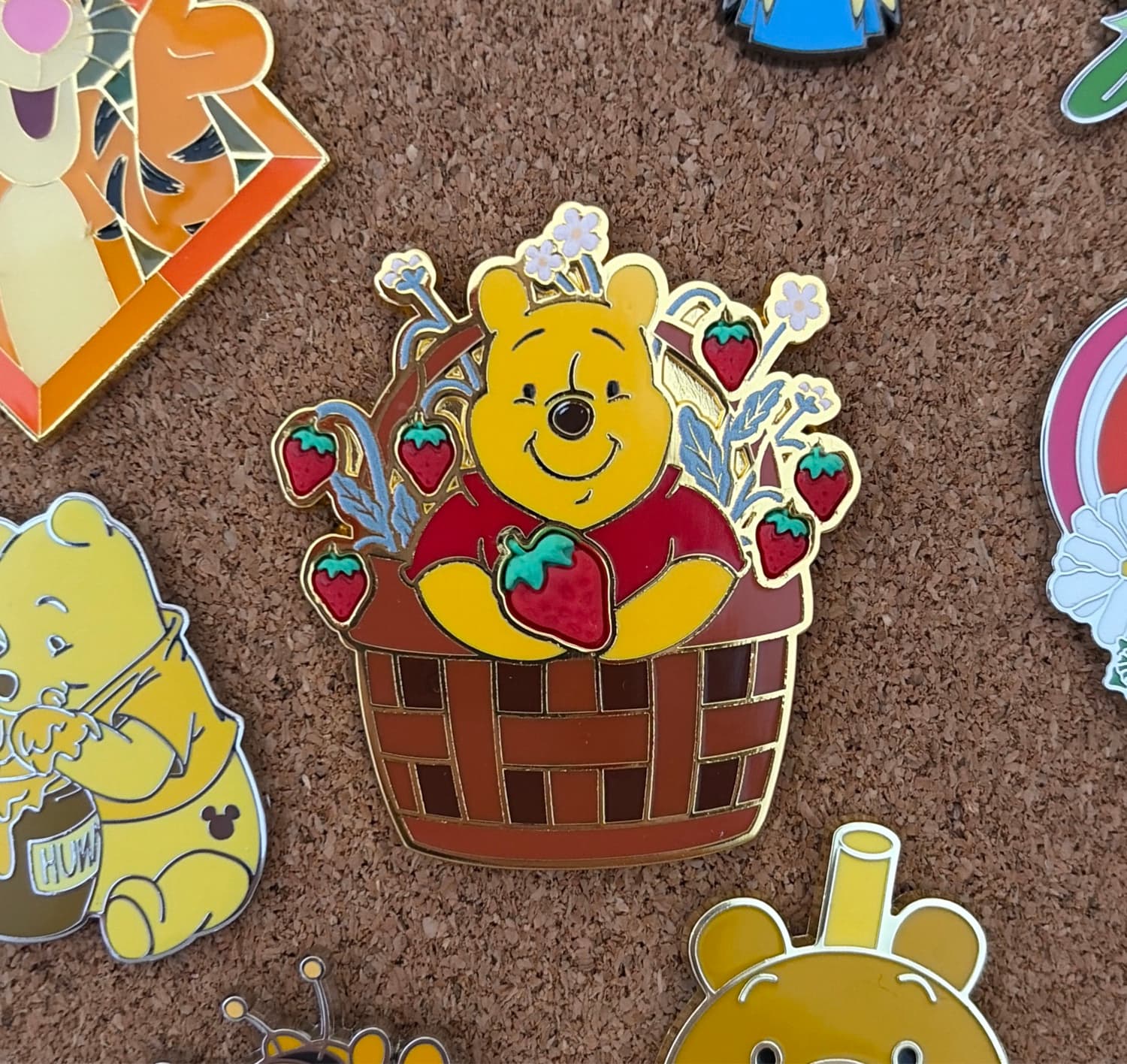 Winnie the Pooh in a Basket with Strawberries front