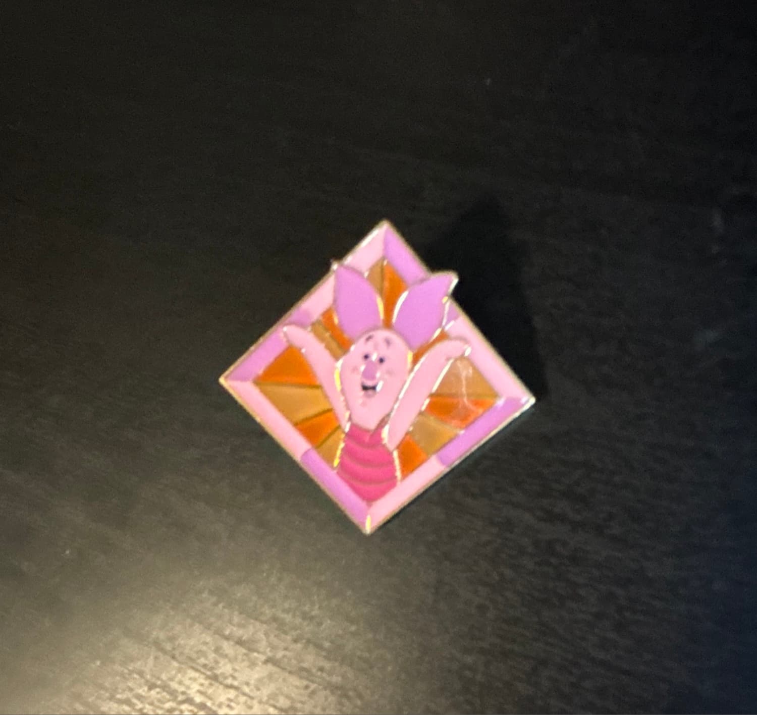 Piglet - Winnie the Pooh Diamond Stained Glass Blind Box Pin front