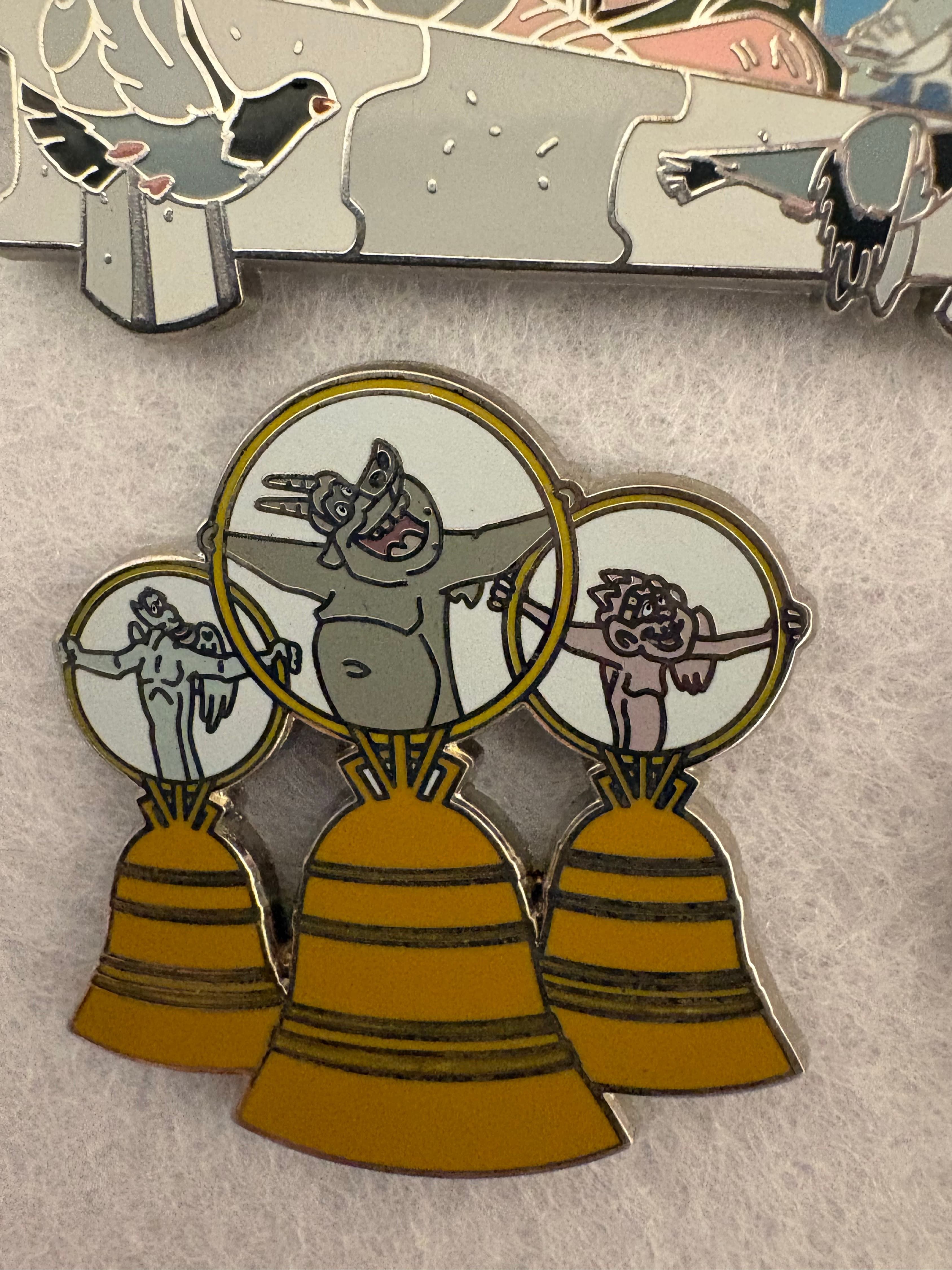 Gargoyles and Bells Hunchback of Notre Dame Holiday Mystery Disney Pin front