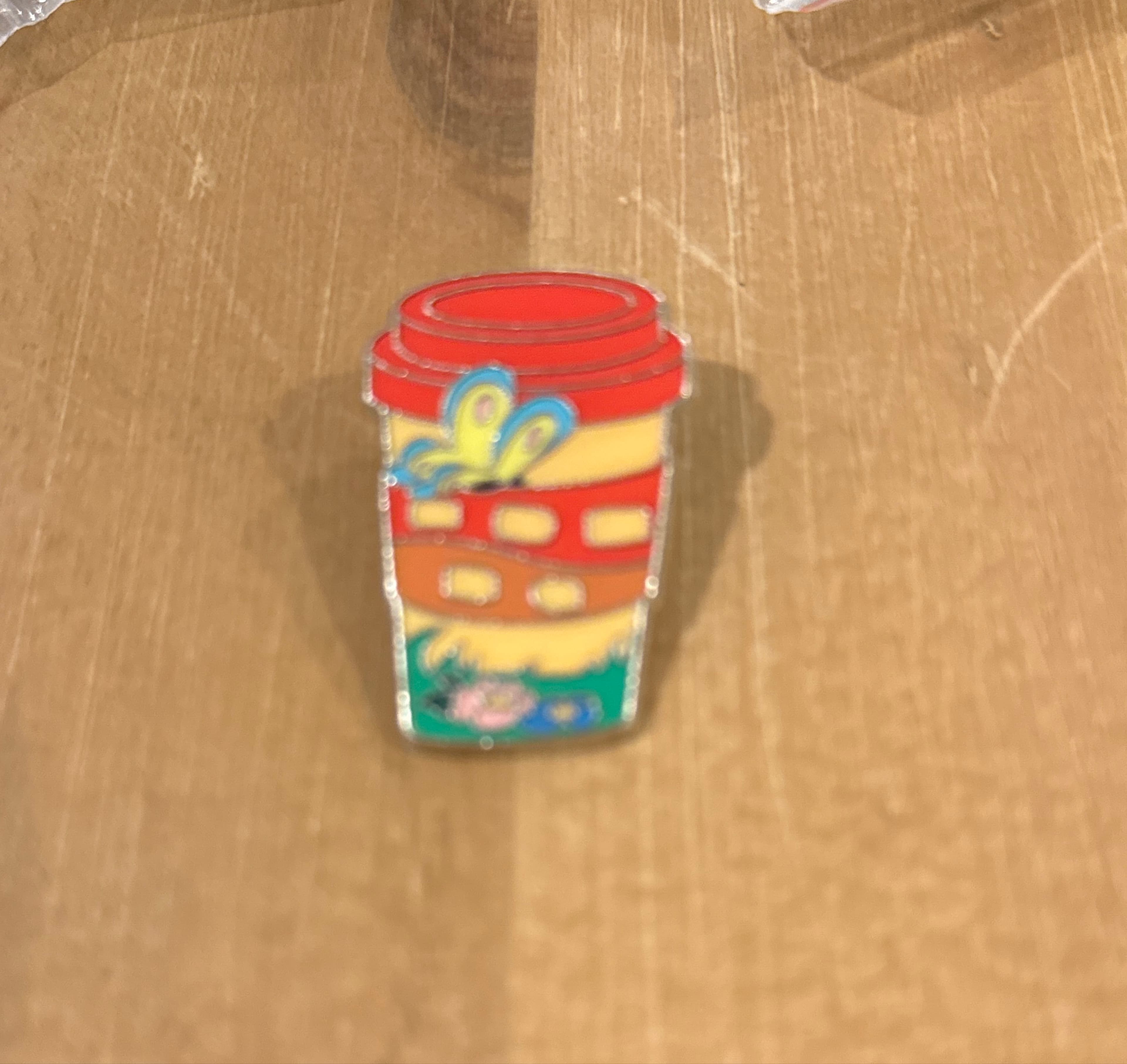 Bambi Butterfly Coffee Cup Mystery Pin front