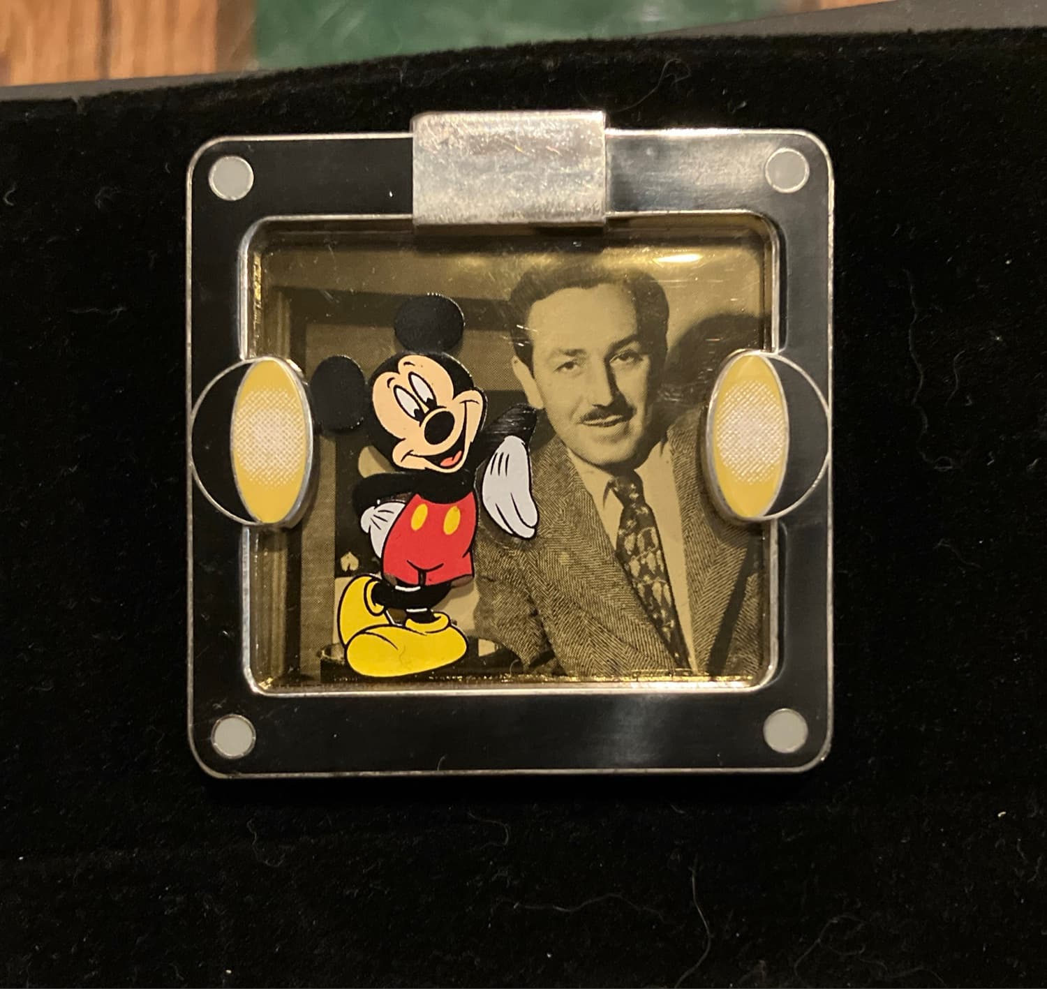 Walt and Vintage Mickey Mouse Through the Years Framed Photo Pin front