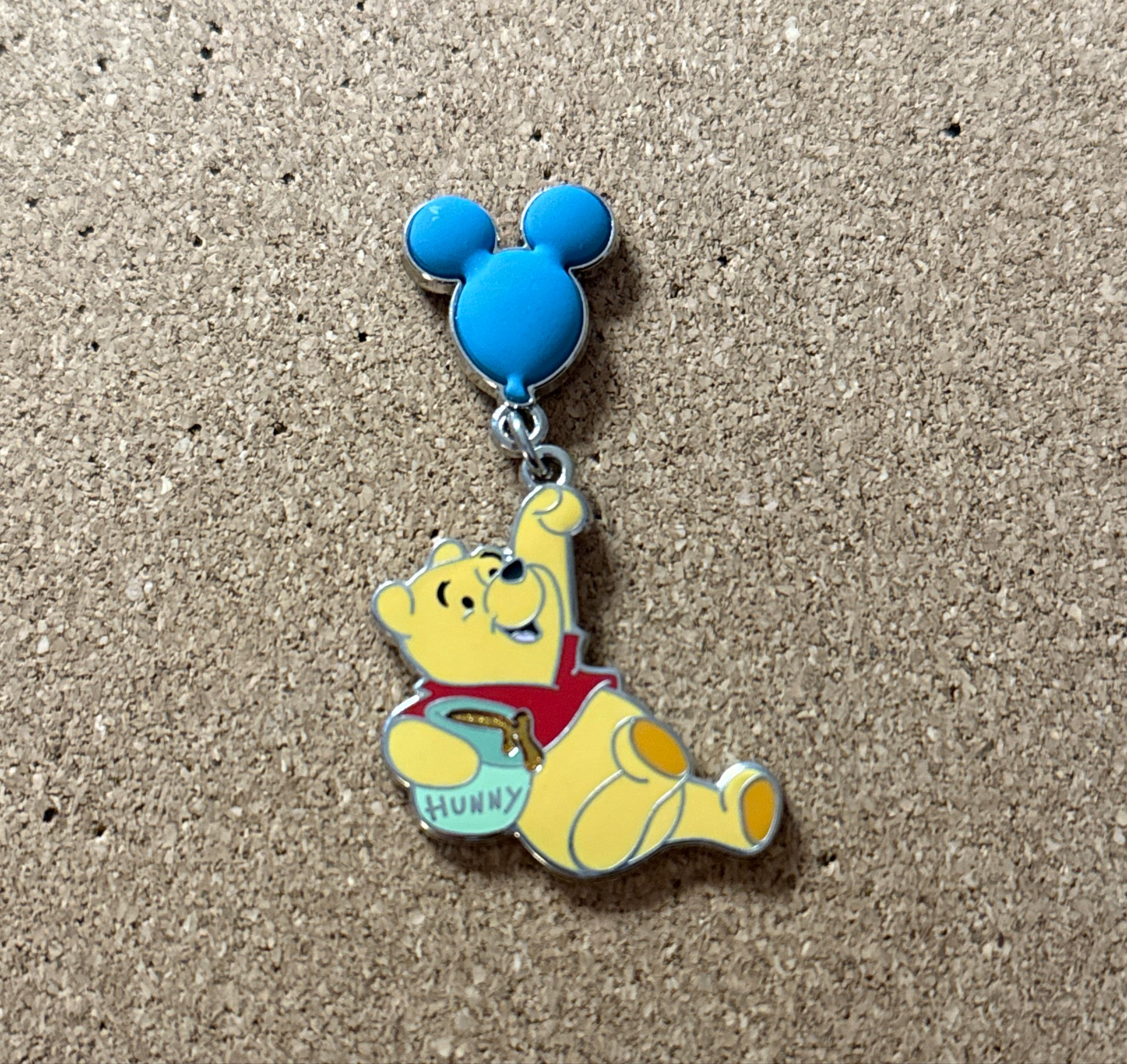 Winnie the Pooh With Mickey Balloon Dangle Pin front