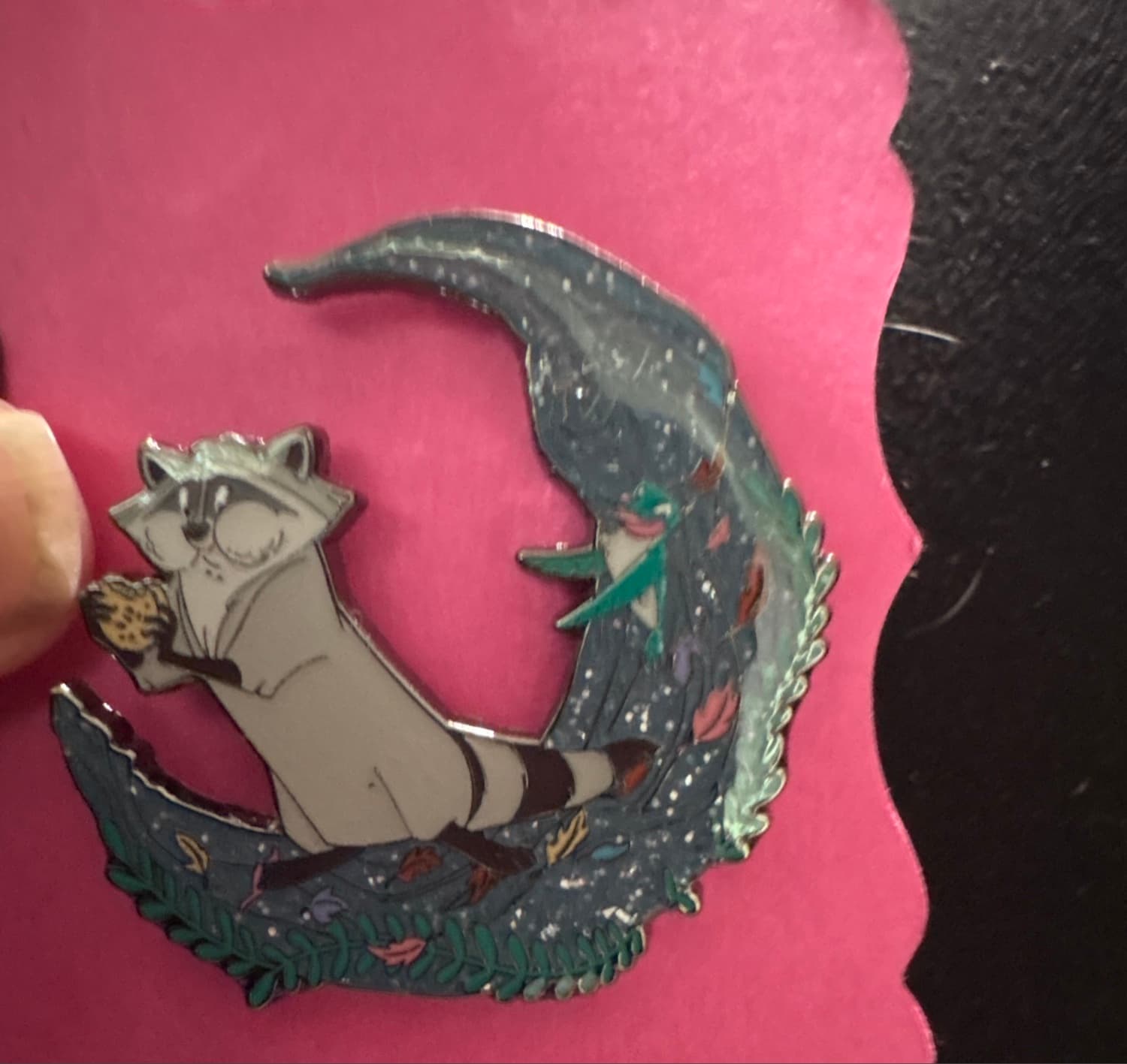 Meeko & Flit Sidekicks Crescent Moon Pin front