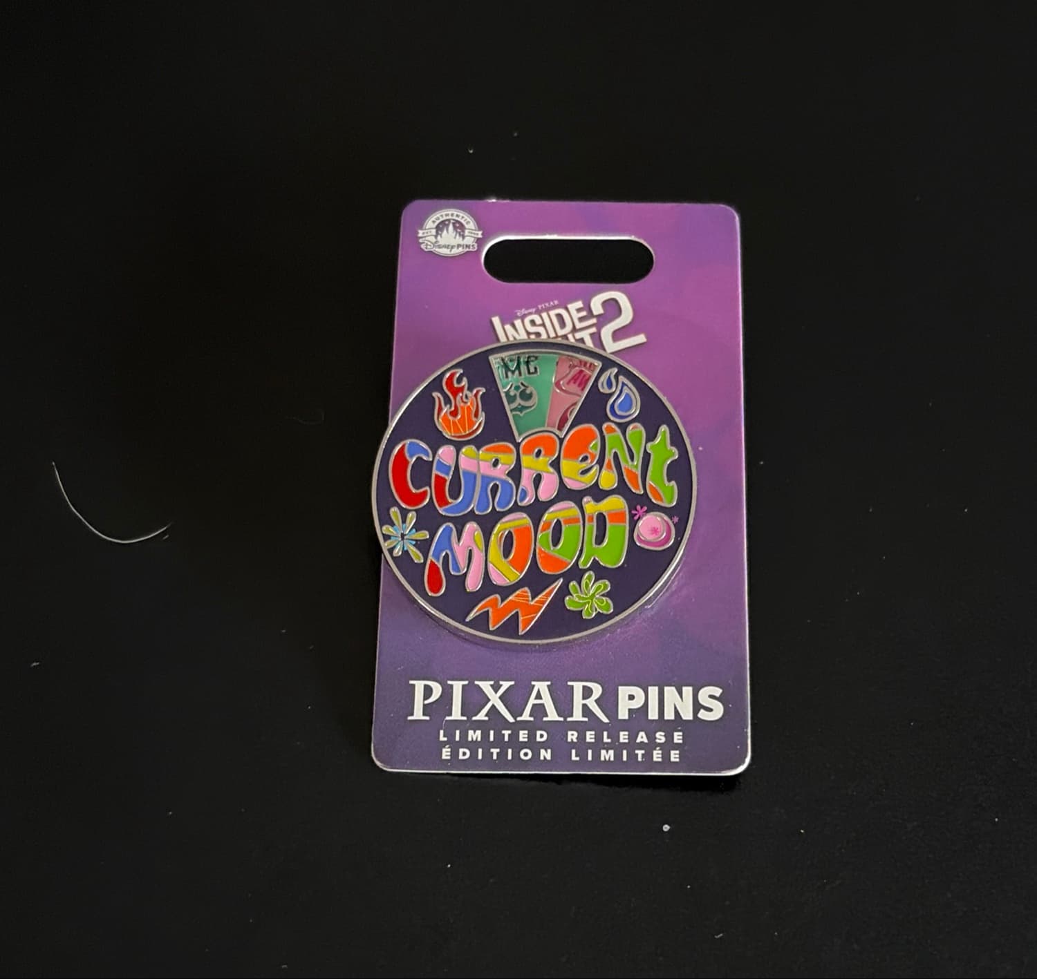 Inside Out 2 Current Mood Spinner Pin front