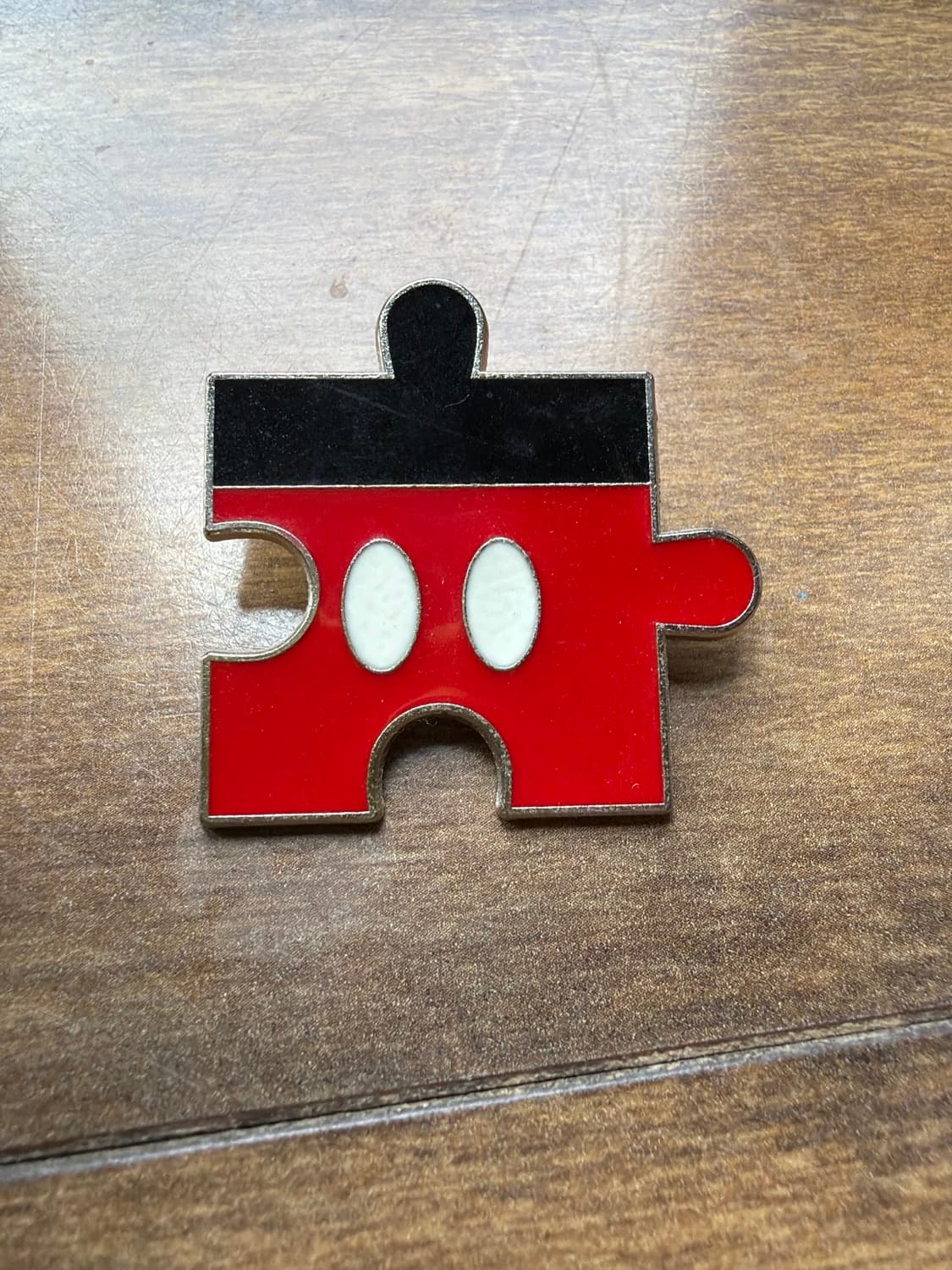 Mickey Mouse Puzzle Piece Pin front