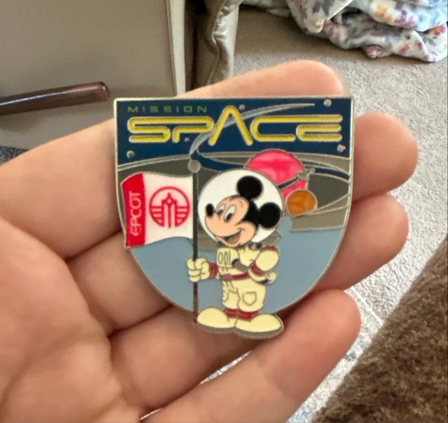 Disney Epcot Mission Space Astronaut Mickey Mouse Pin front