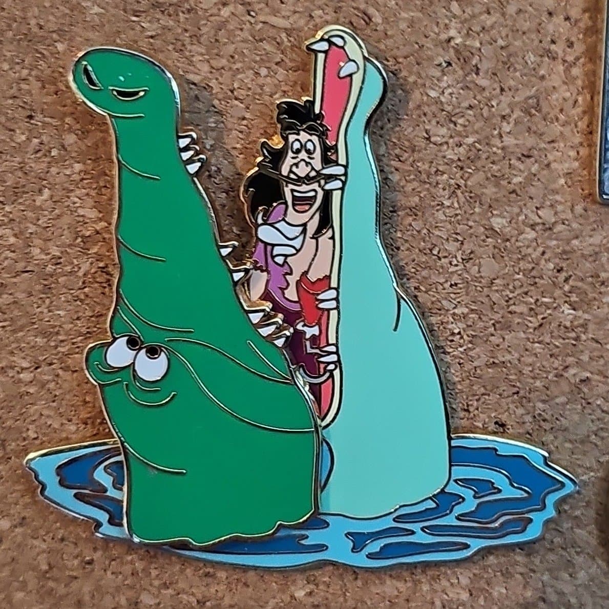Captain Hook In Crocs Mouth 3D Pin front
