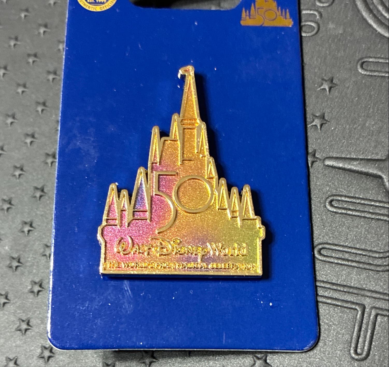 Walt Disney World 50th Anniversary Iridescent Cinderella Castle Pin front