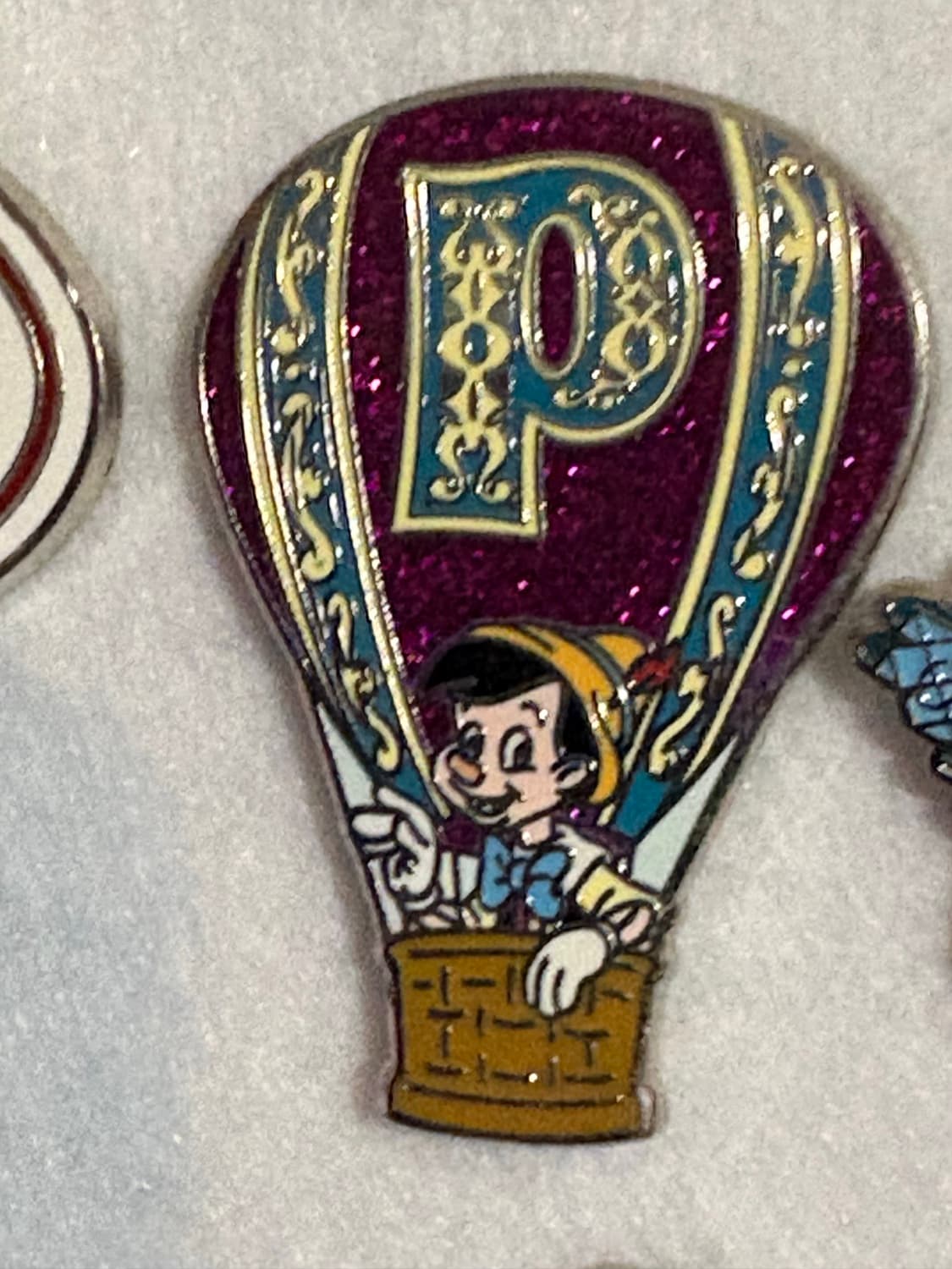 Pinocchio - Adventure is Out There - Hot Air Balloons - Mystery Pin front