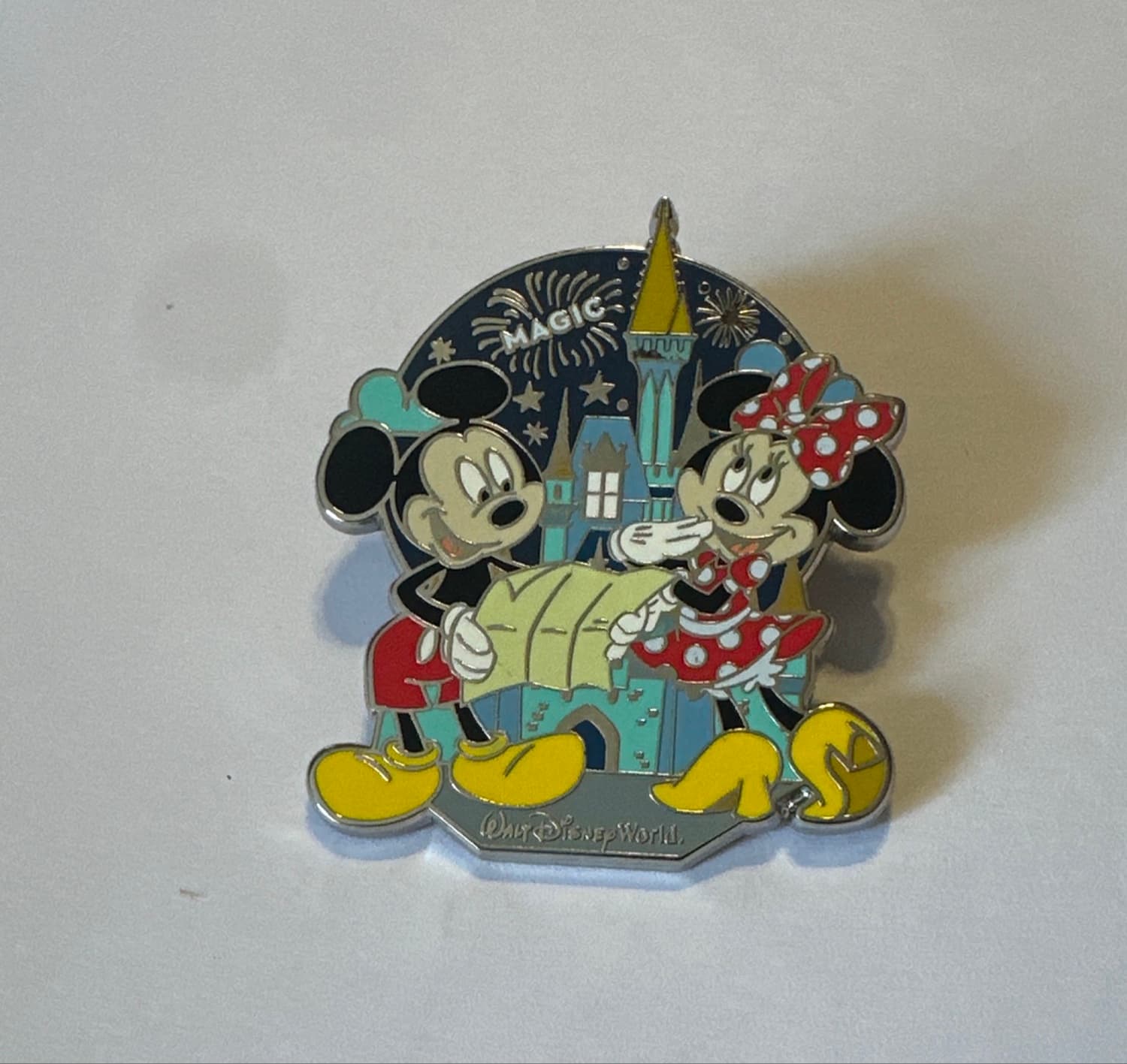 Mickey and Minnie Grow Up Young Castle Fireworks Pin front