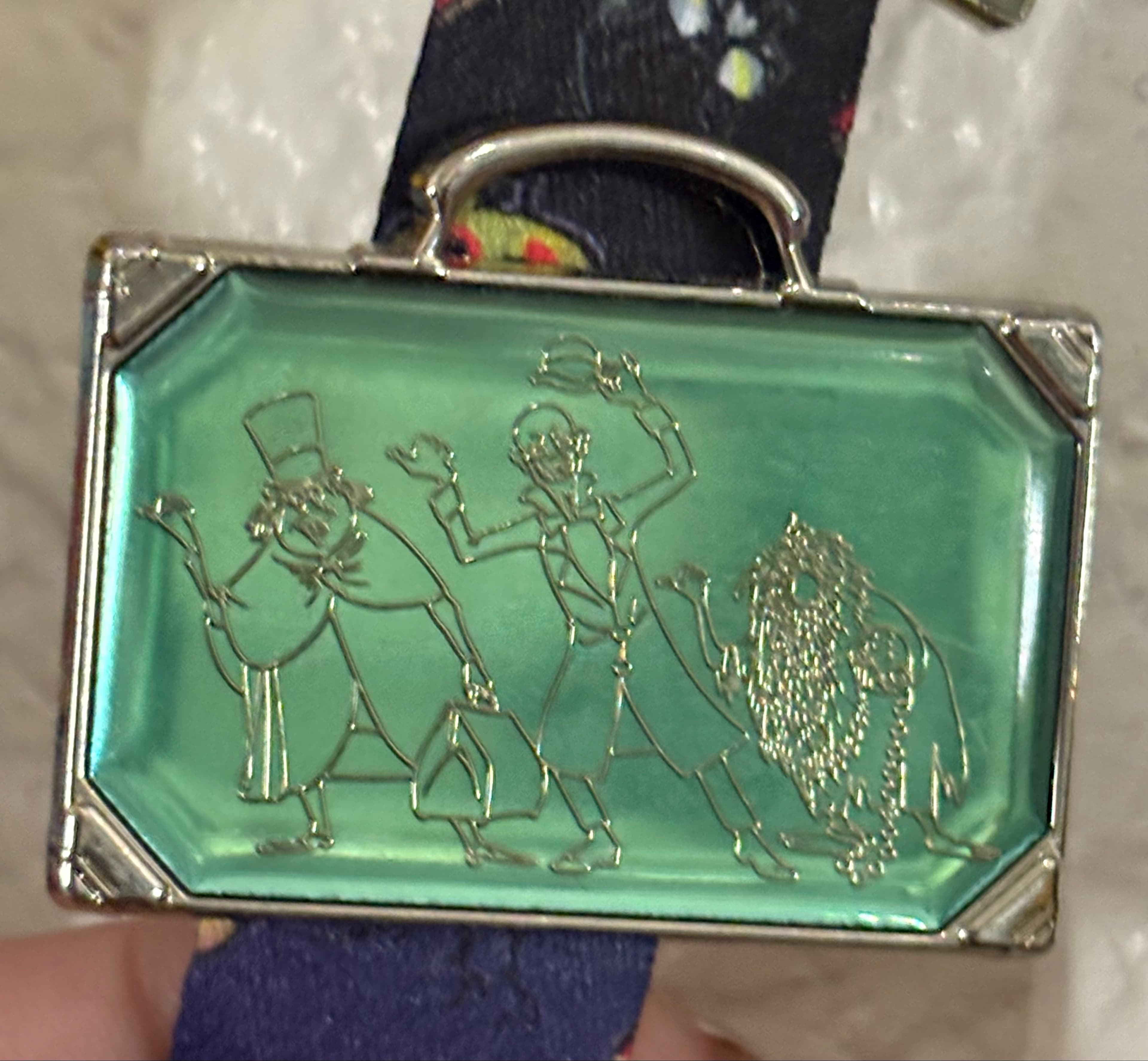 Haunted Mansion 45th Anniversary Hitchhiking Ghosts Suitcase Pin front