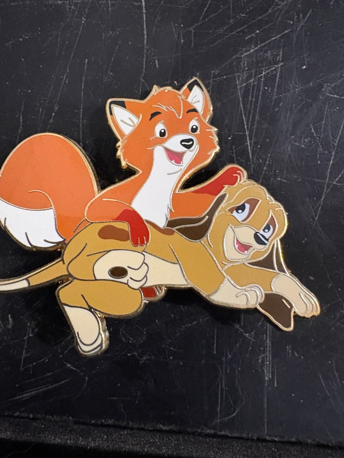 Tod and Copper fantasy pin front