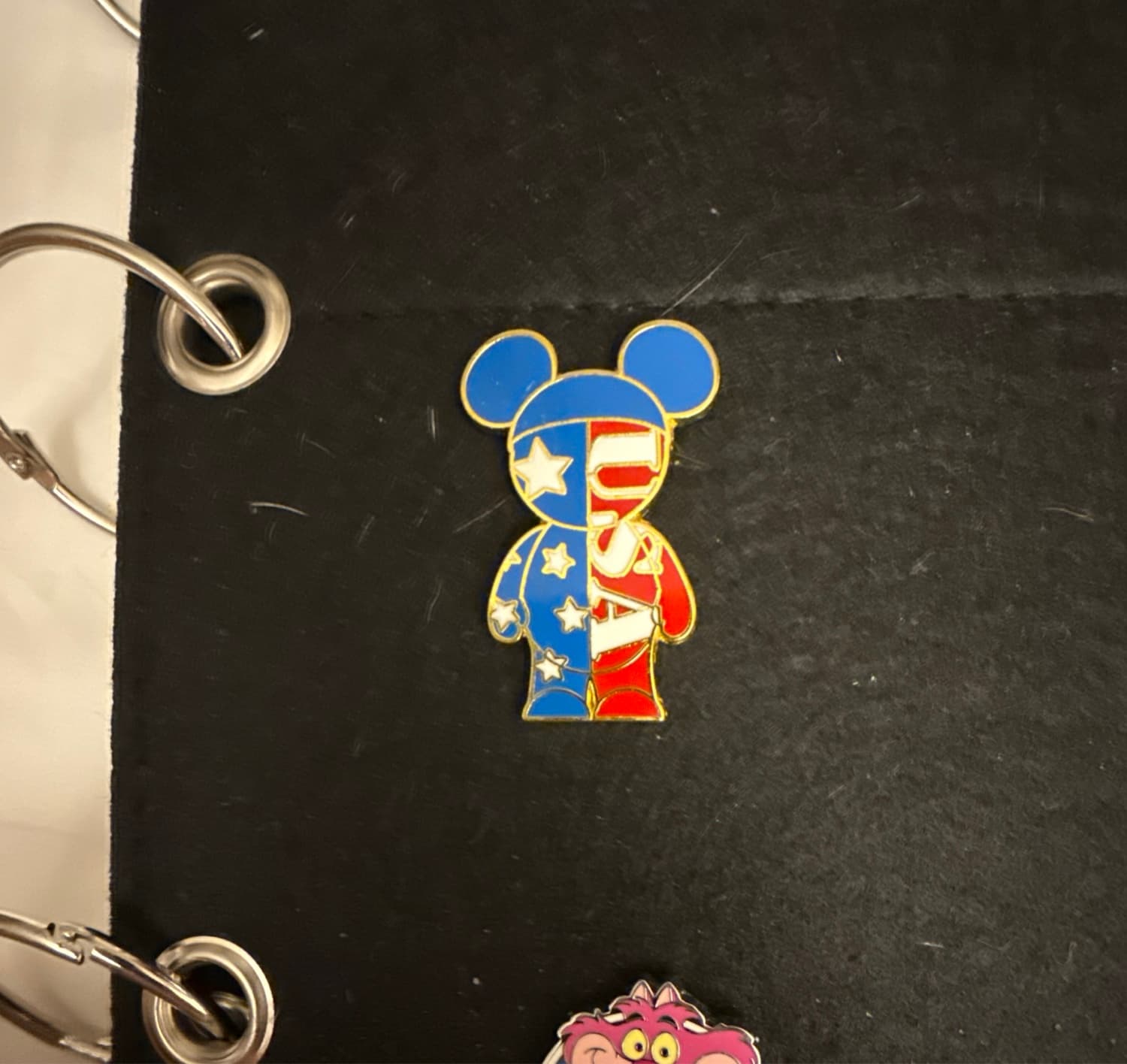 Mickey Mouse Bearbrick Style USA Flag Split Pin front