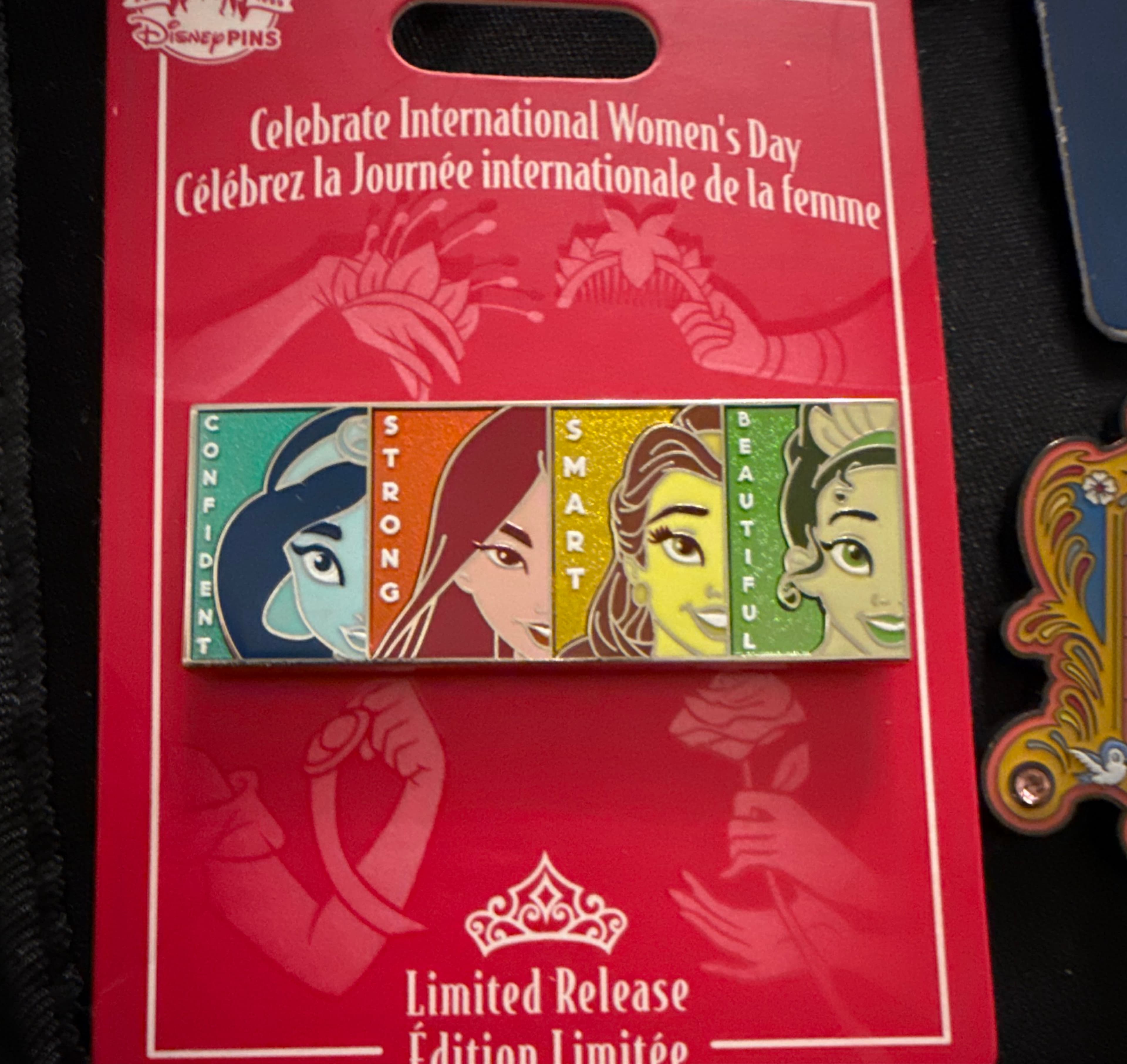 Jasmine Mulan Belle Tiana International Women's Day 2022 Pin front