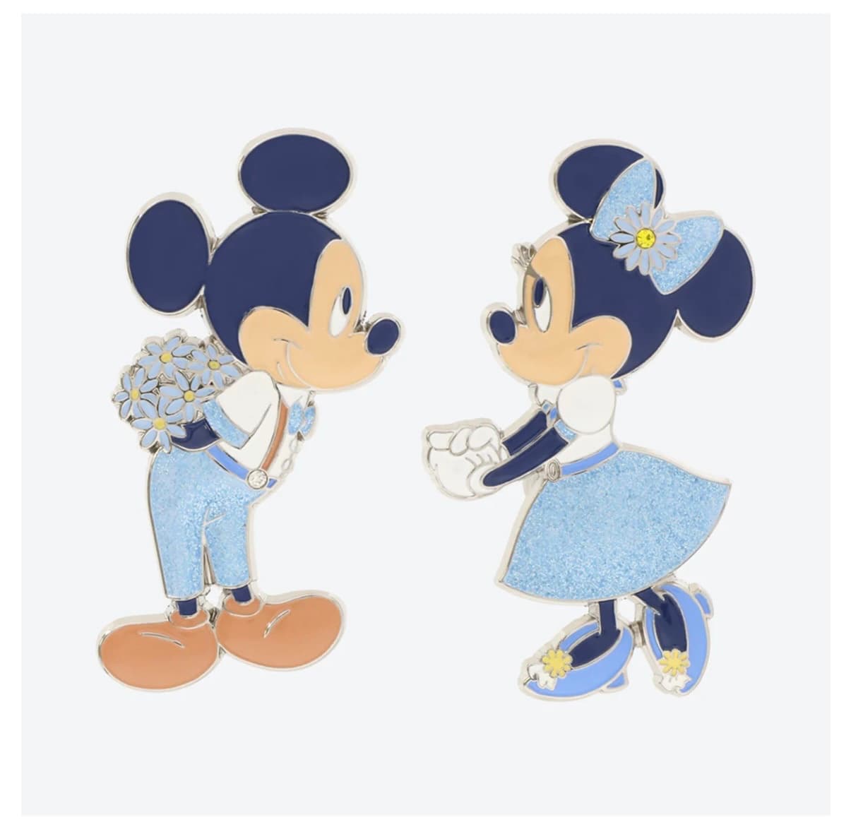 Mickey & Minnie Mouse Pin Set - Disney Blue Ever After Collection front