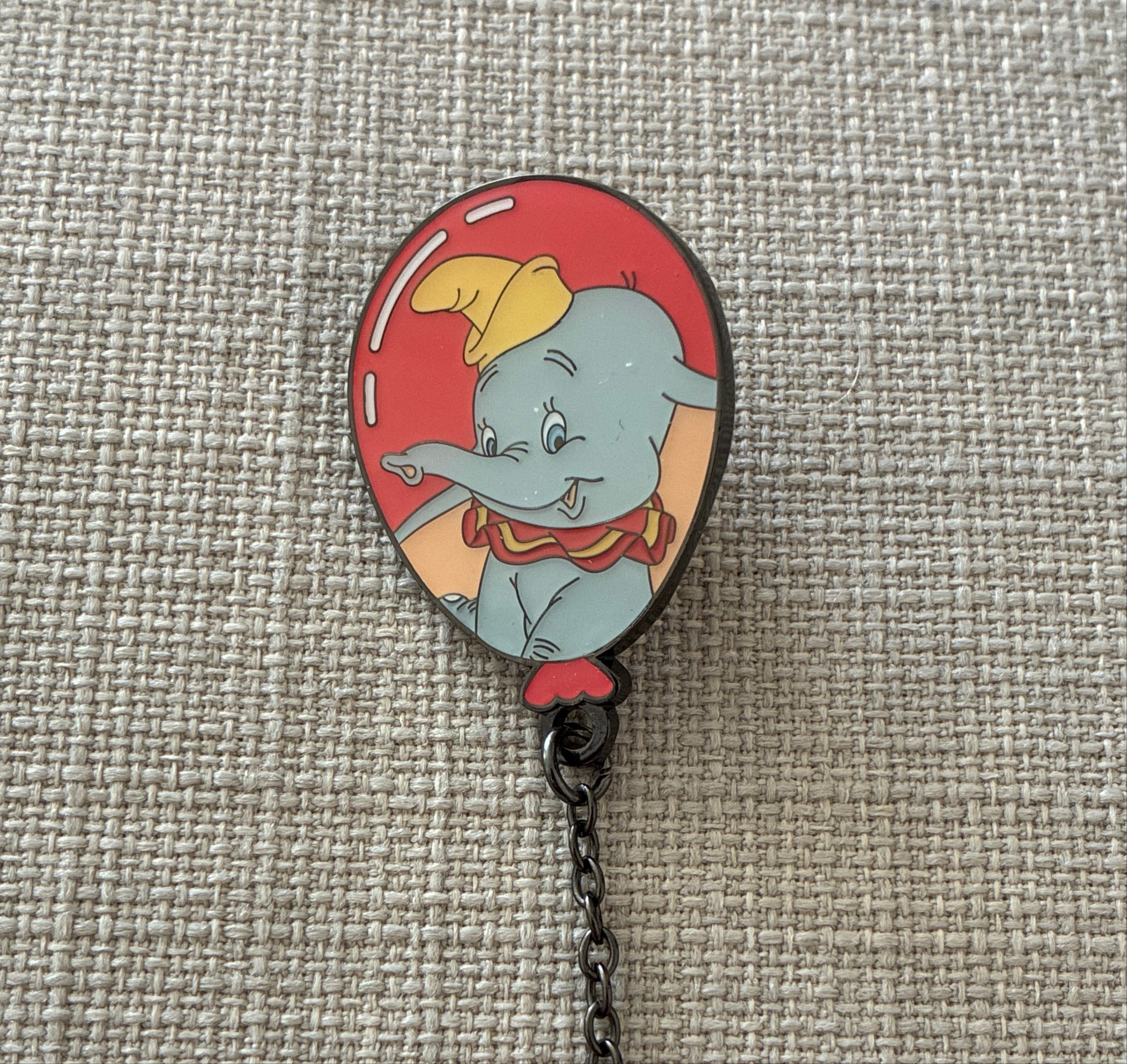 Dumbo in Red Balloon Enamel Charm with Chain front