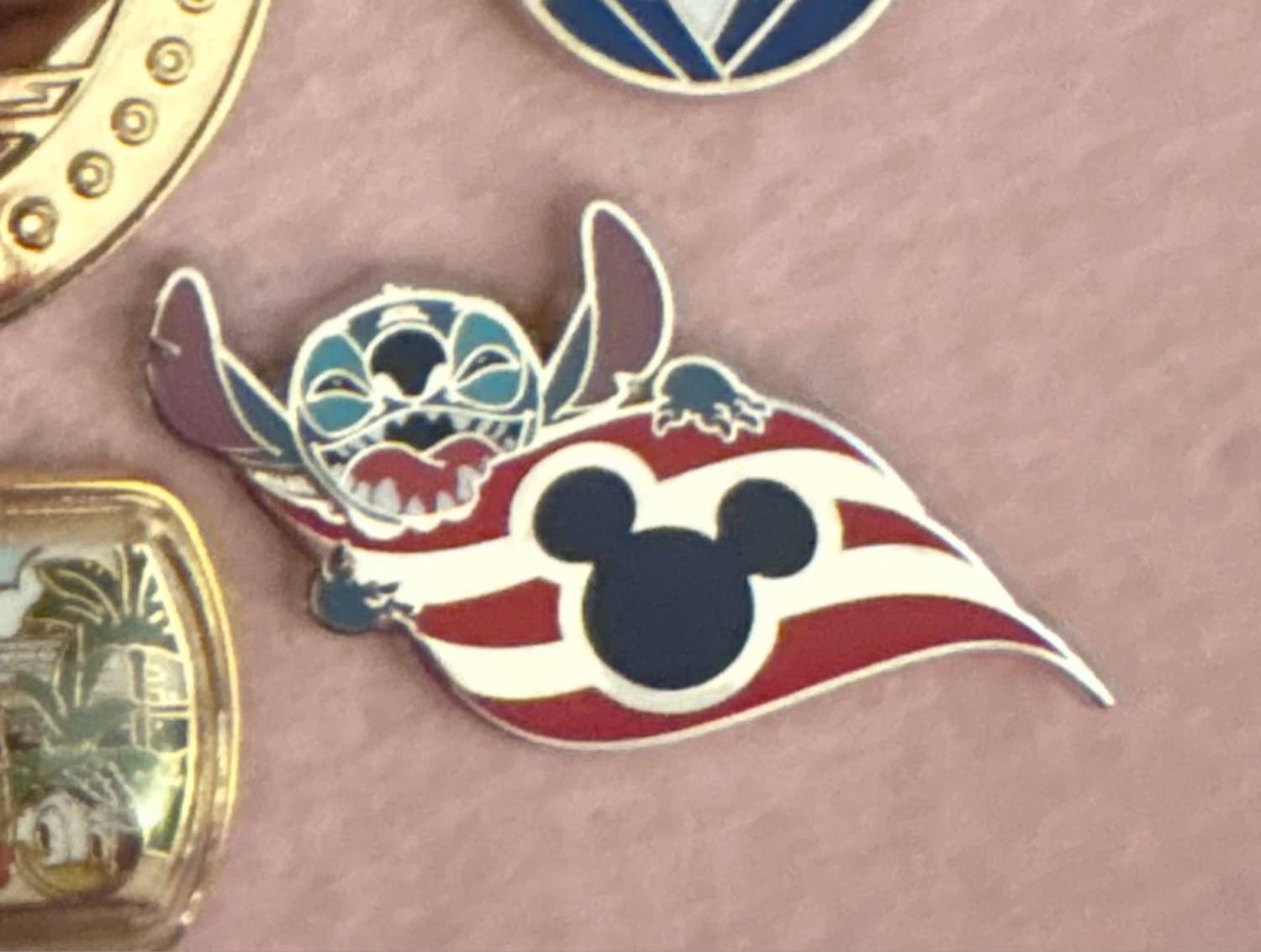 Stitch Disney Cruise Line Flag Pin front