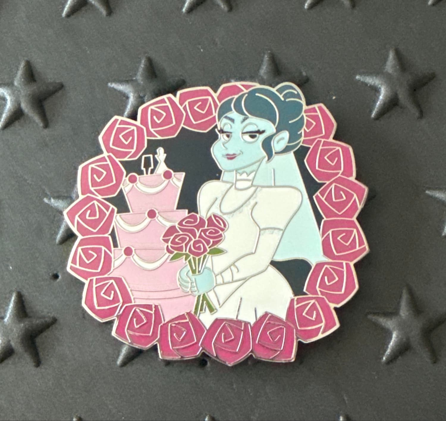 Disney Parks The Haunted Mansion Constance Hatchaway Bride Wedding Cake Roses Pin front
