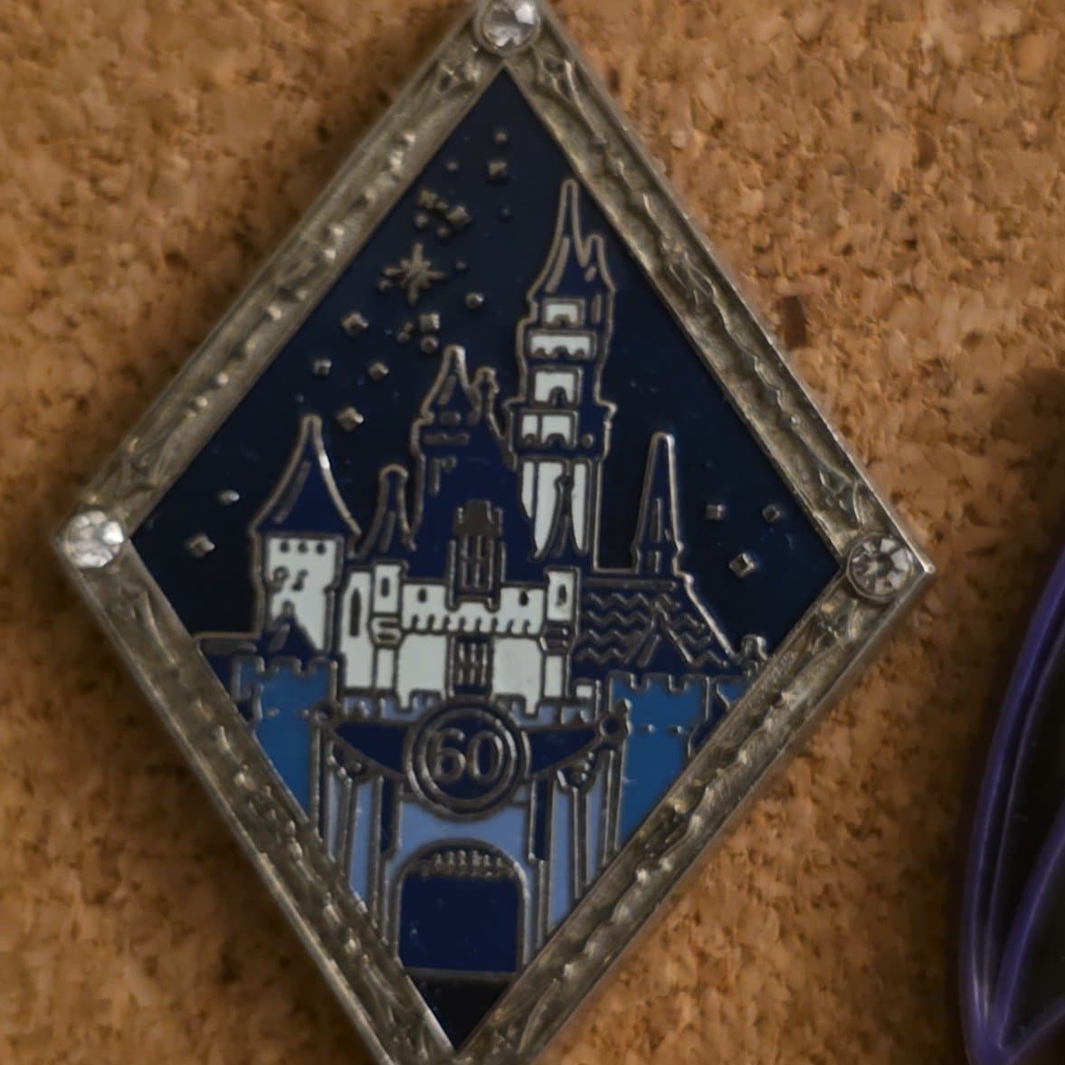 Disneyland 60th Diamond Celebration Jeweled Sleeping Beauty Castle Pin front