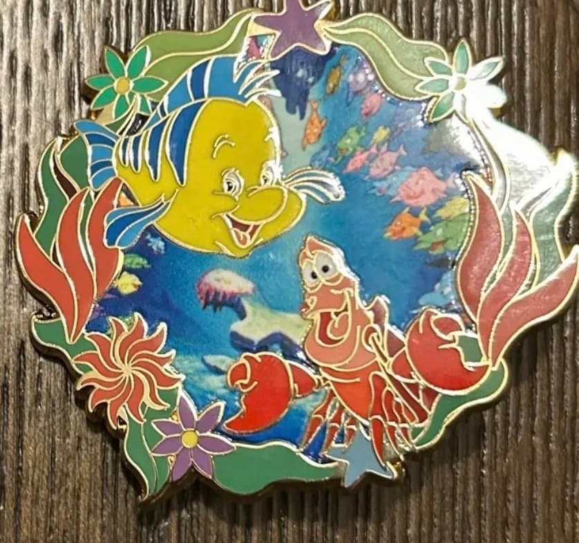 Disney PALM Little Mermaid Sebastian Flounder Pin front