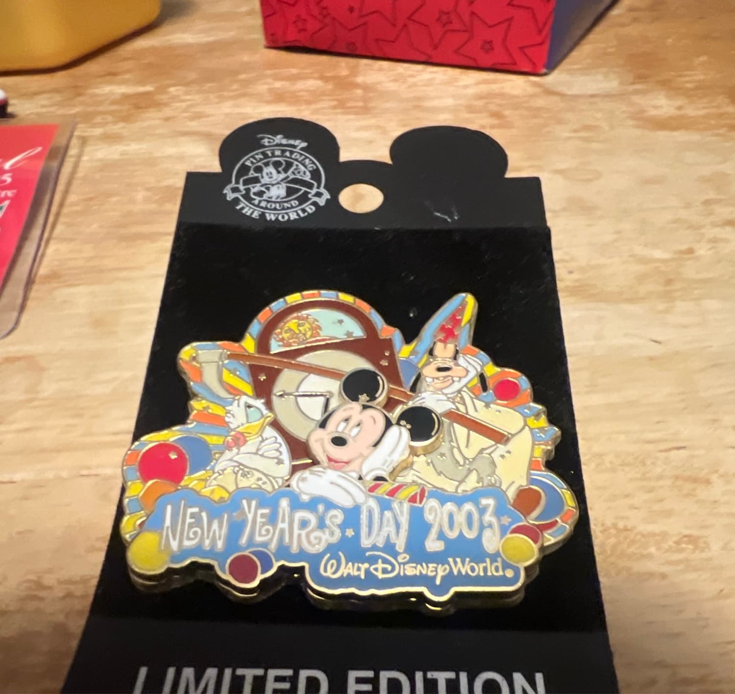 Mickey, Donald, and Goofy New Year's Day 2003 Walt Disney World Pin front