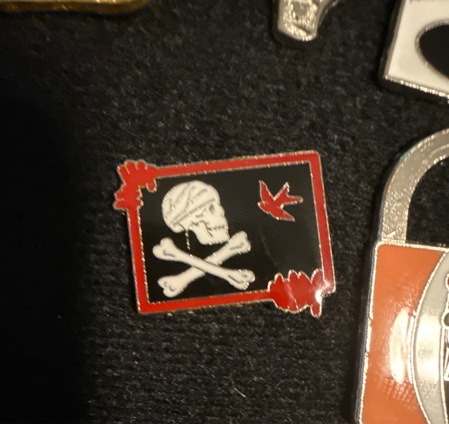 Disney Jack Sparrow Flag Pirates of the Caribbean Trading Pin front
