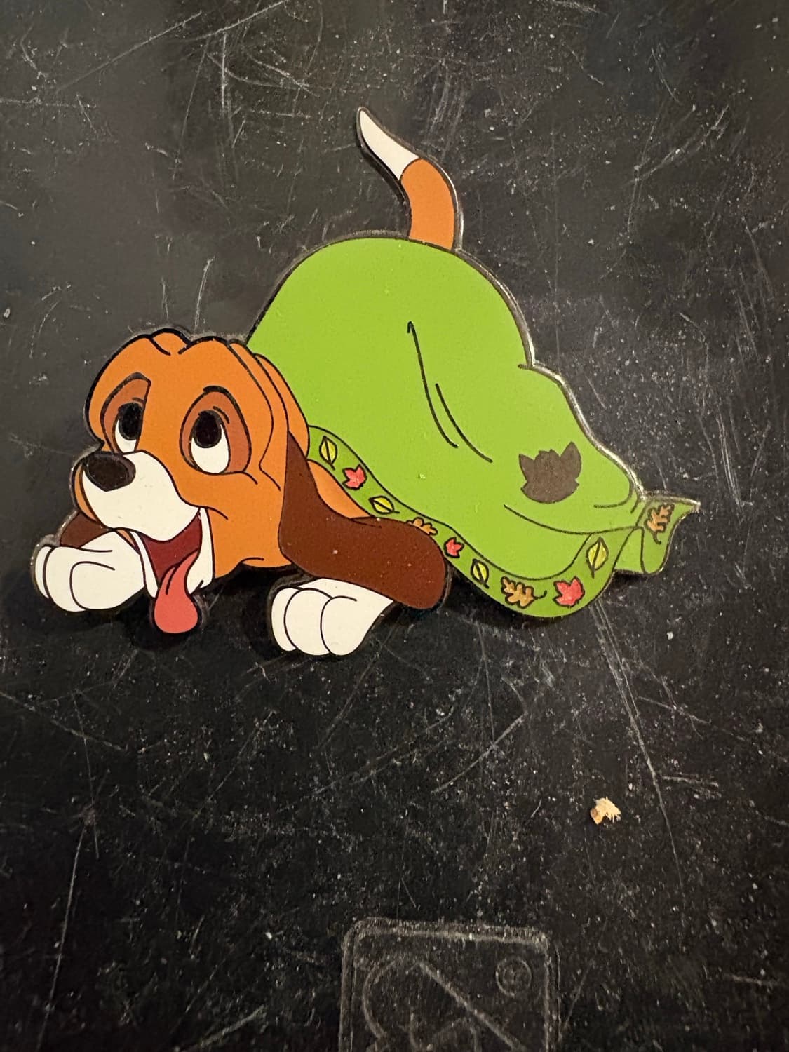 Copper covered in blanket fantasy pin front