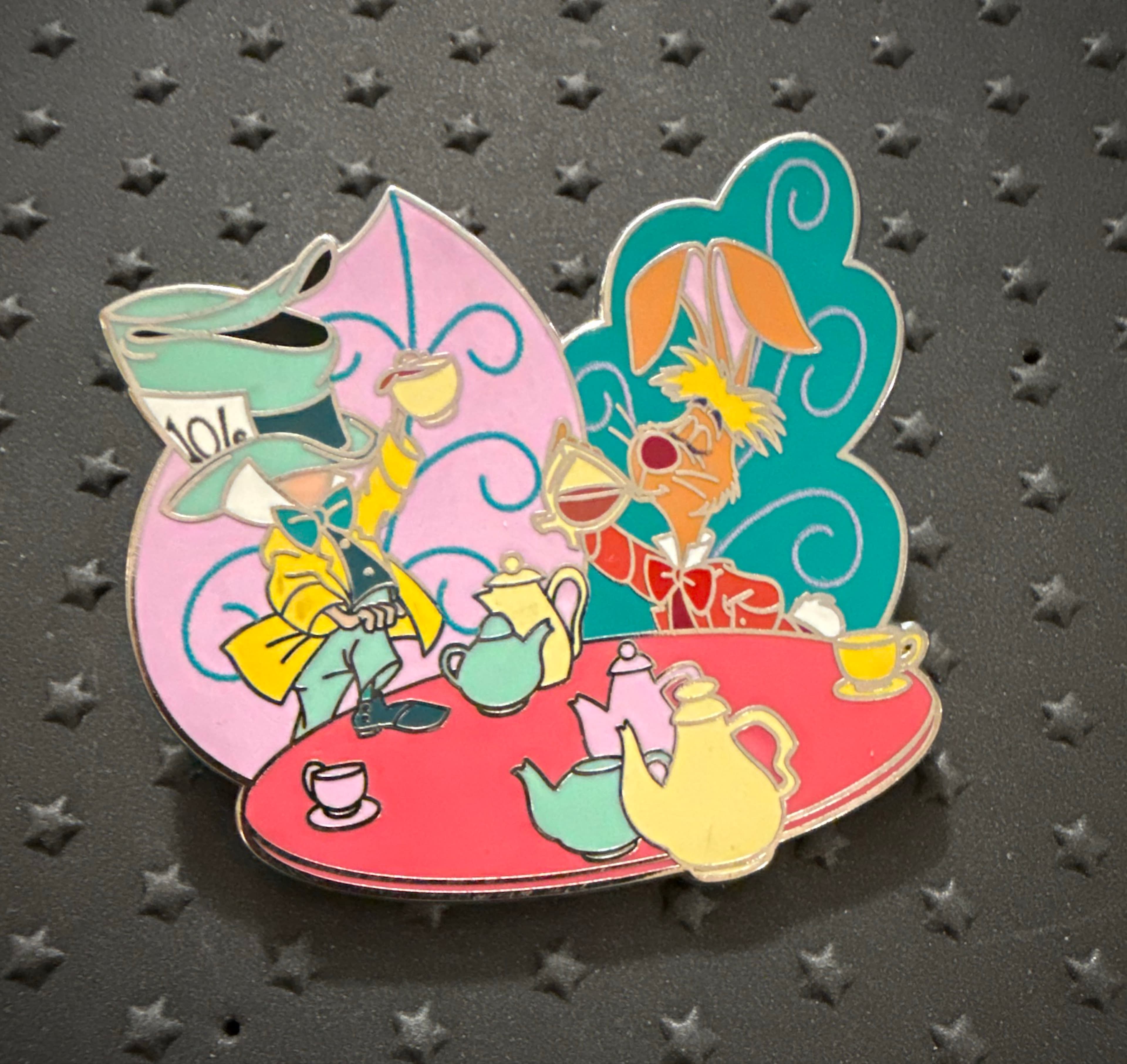 Alice in Wonderland Mad Hatter March Hare Tea Party Pin front