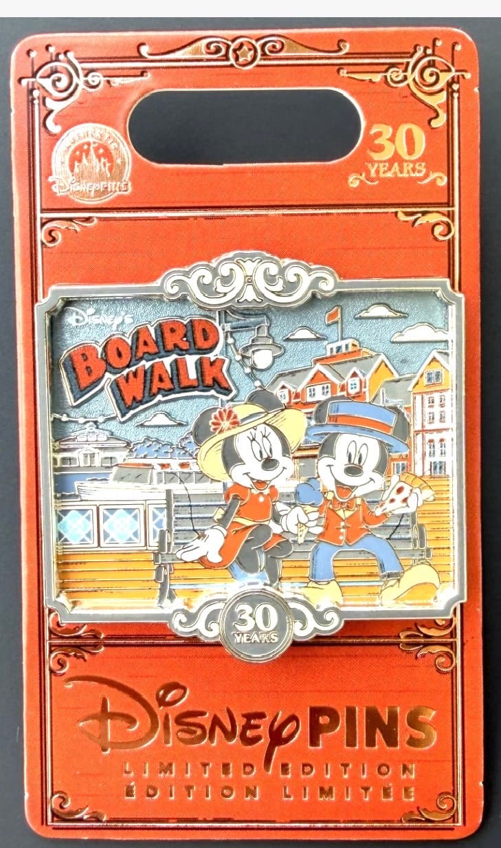 Mickey and Minnie Mouse Disney's BoardWalk Resort 30th Anniversary Pin front