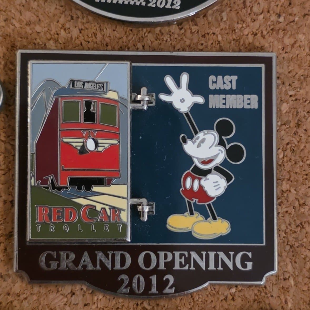 Mickey Mouse Red Car Trolley Cast Member Grand Opening 2012 Pin front