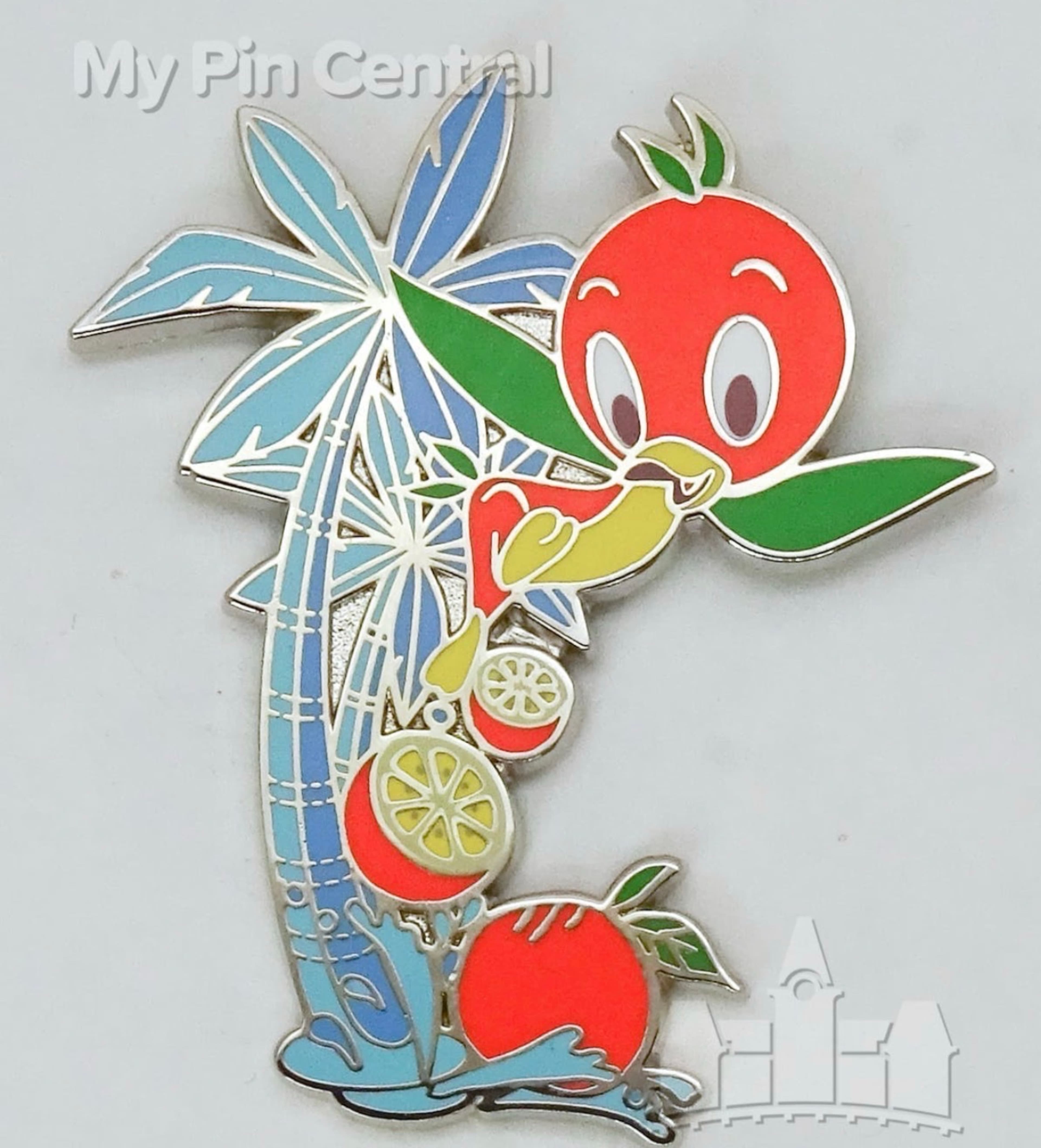 Orange Bird with Palm Trees and Oranges front