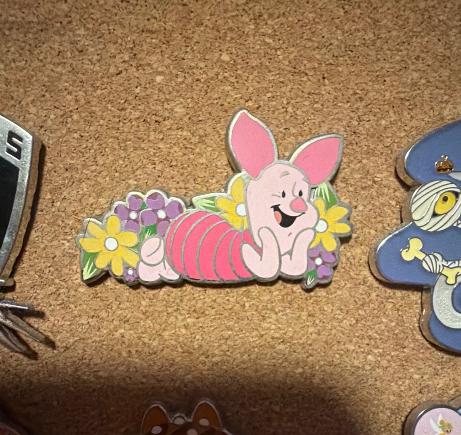 Piglet Poses with Flowers front