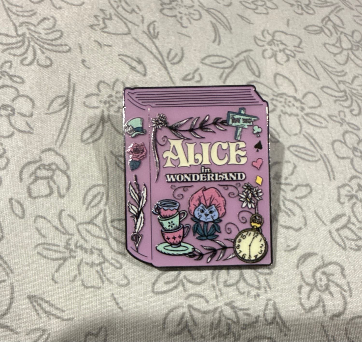 Alice in Wonderland Loungefly Books Mystery Pin front
