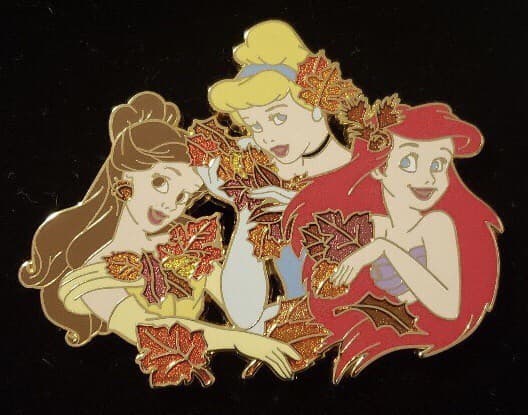 Belle, Ariel and Cinderella Fall Leaves front
