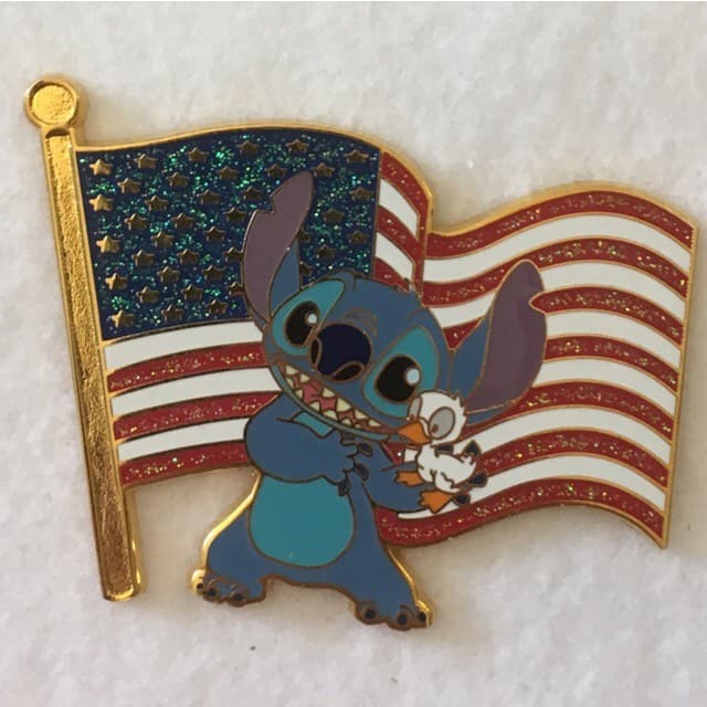 Old Glory Disney Pin Set - Stitch front