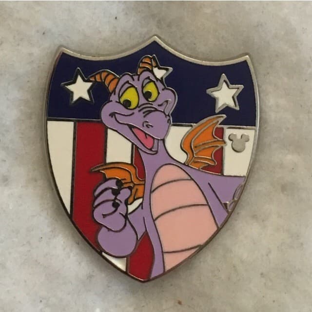 Hidden Mickey 2013 WDW - Patriotic Shields - Figment front