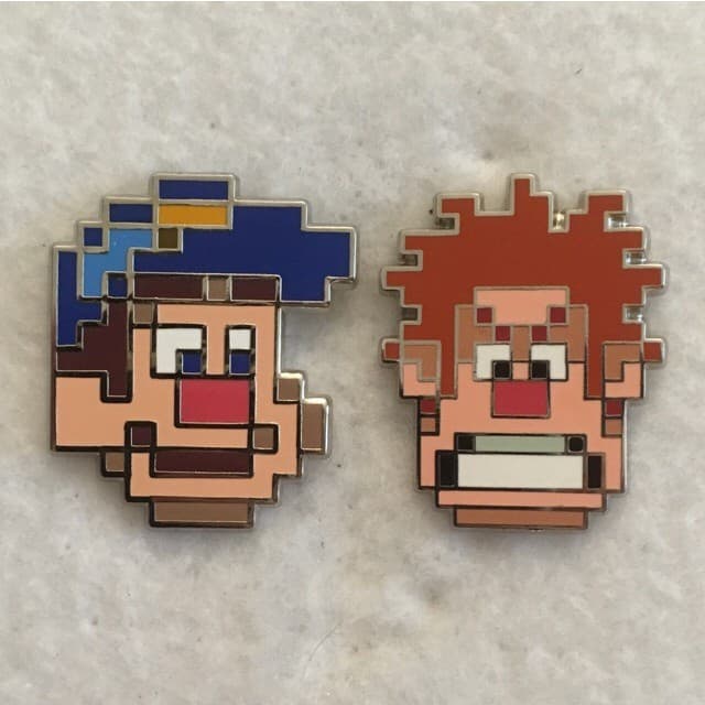 Pixelated Characters 2 Pin Set - Ralph and Felix front