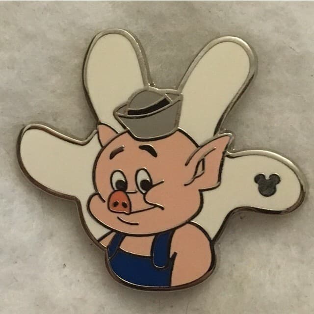 Hidden Mickey 2013 DLR - White Gloves - Practical Pig front