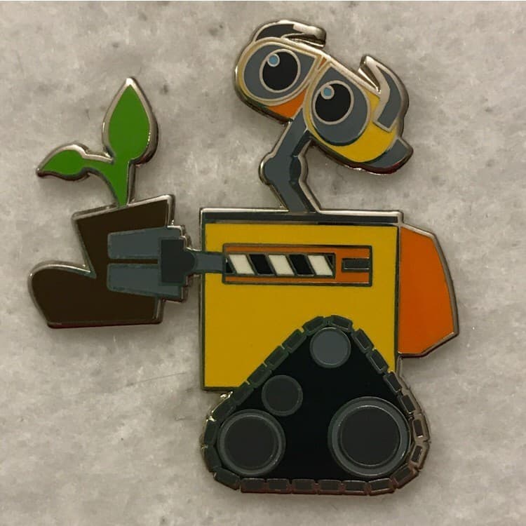 Movie Club Pin - Wall-E Holding Plant front